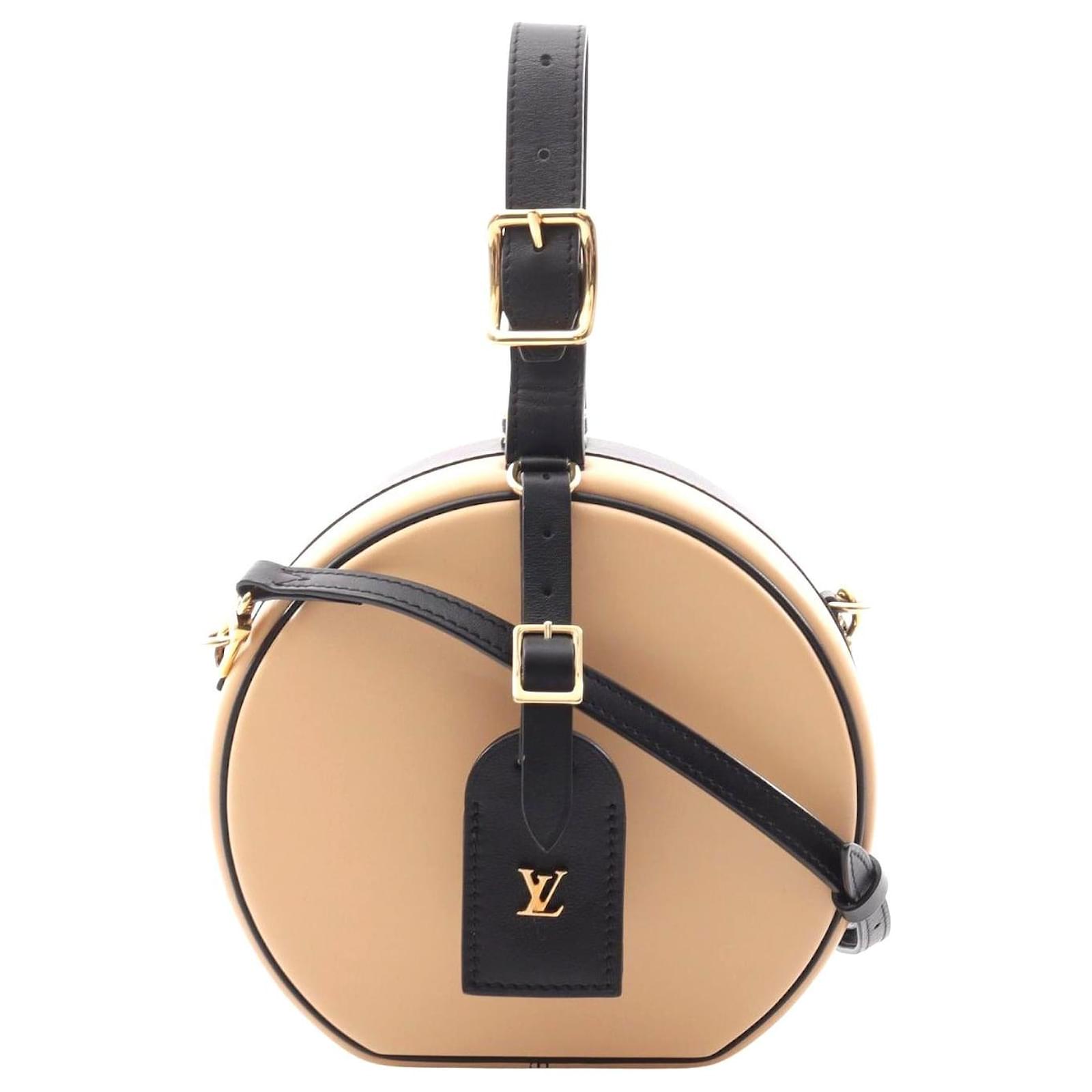Louis Vuitton Petite Boite Chapeau Leather Handbag Brown Beige Pony-style calfskin  ref.2317010