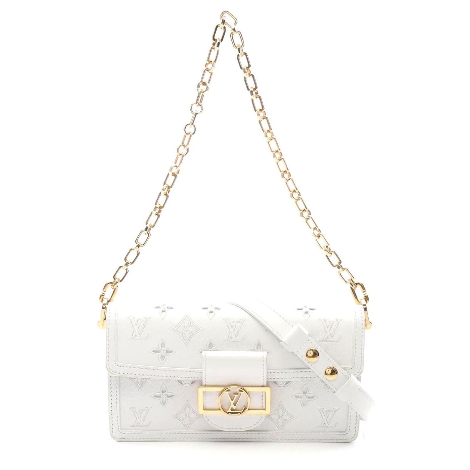 Louis Vuitton Dauphine EW Monogram Leather Bag White Pony-style calfskin  ref.2316933