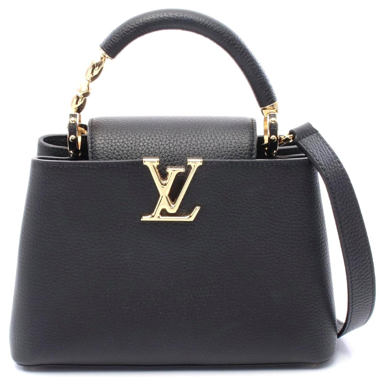 Louis Vuitton Capucines BB Leather Handbag Black Pony-style calfskin  ref.2316927