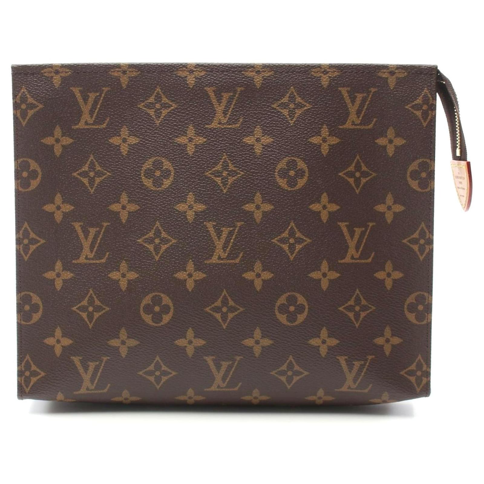 Louis Vuitton Monogram Clutch Bag Brown Cloth  ref.2316877