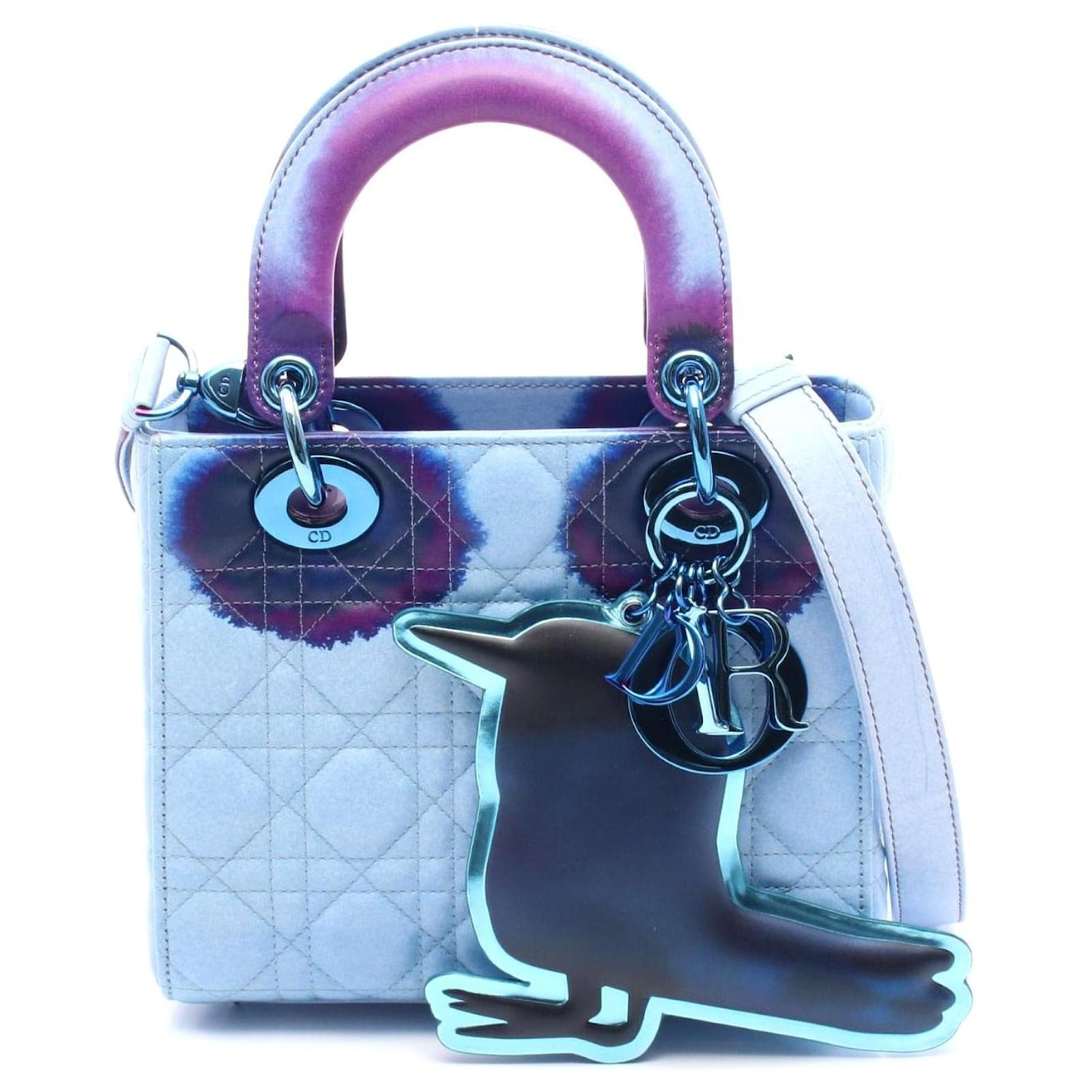 Dior Lady Art7 Leather Handbag Blue Pony-style calfskin  ref.2316690