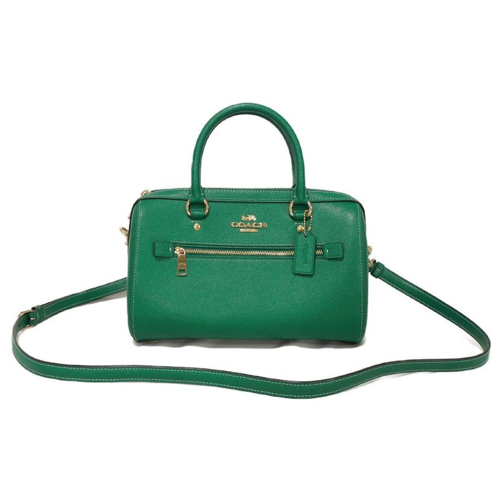 Coach Rowan Satchel Crossgrain Leather 2way bag Green  ref.2316684