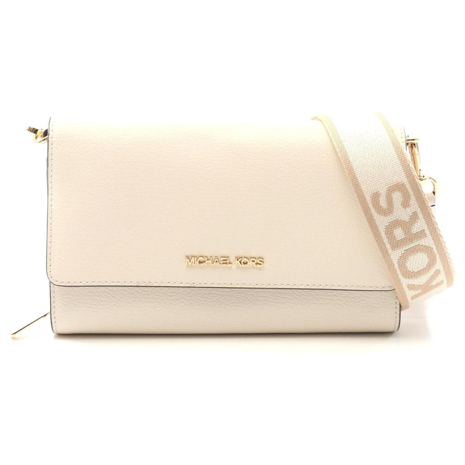Michael Kors Leather Jet Set Crossbody Bag White Pony-style calfskin  ref.2316671