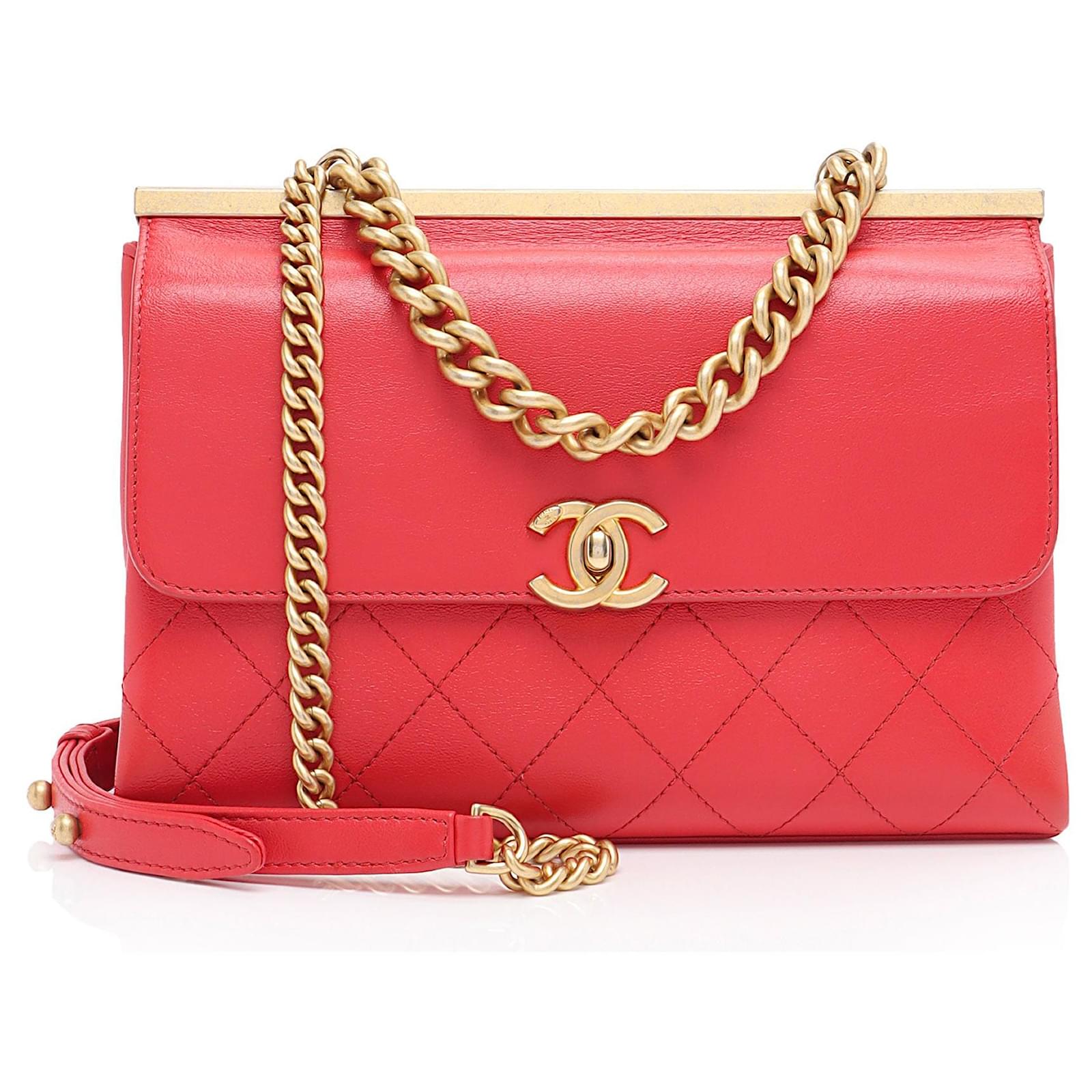 Gabrielle Chanel Lambskin Coco Lux Small Flap Bag Red Leather  ref.2316582