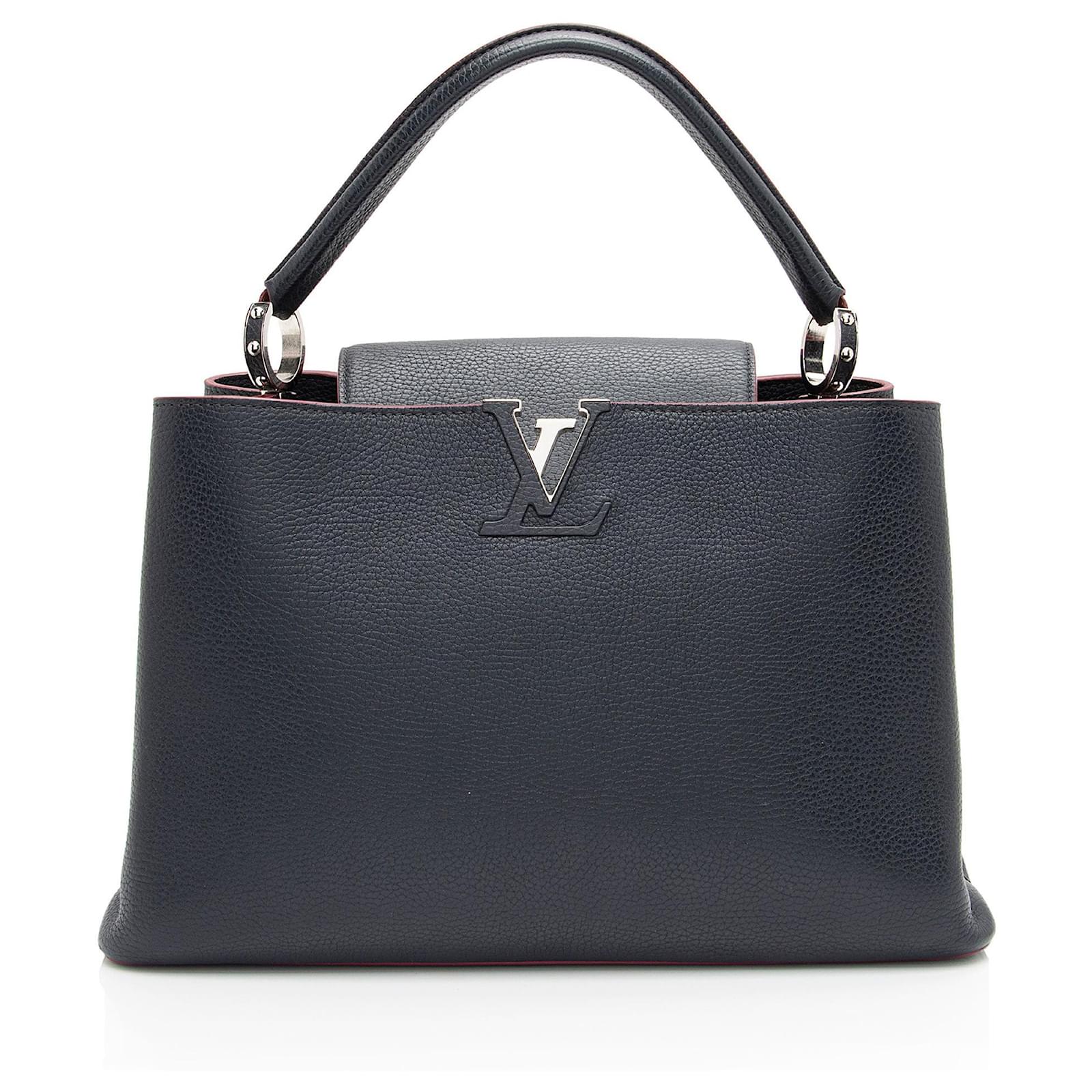 Louis Vuitton Taurillon Capucines MM Bag Blue Leather  ref.2316580