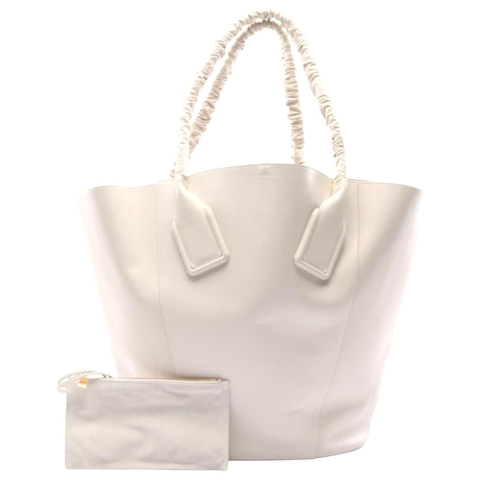 Bottega Veneta Leather Basket Tote Bag White Pony-style calfskin  ref.2316557