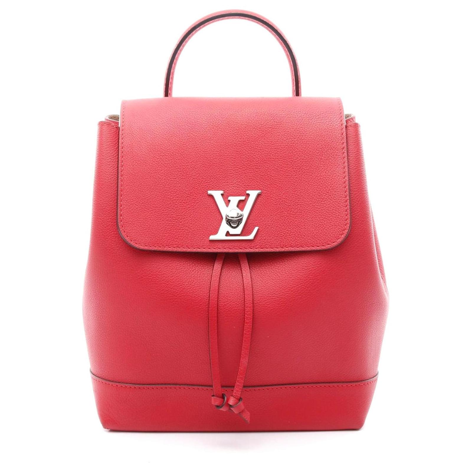 Louis Vuitton Lockme Backpack Red Leather Pony-style calfskin  ref.2316546