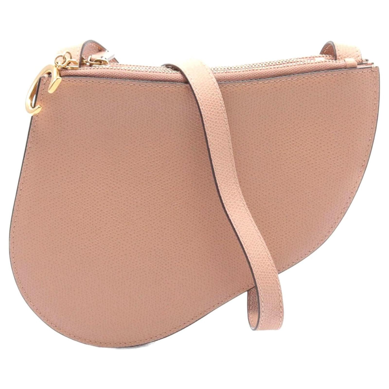 Dior Saddle Leather Shoulder Bag Pink Pony-style calfskin  ref.2316537