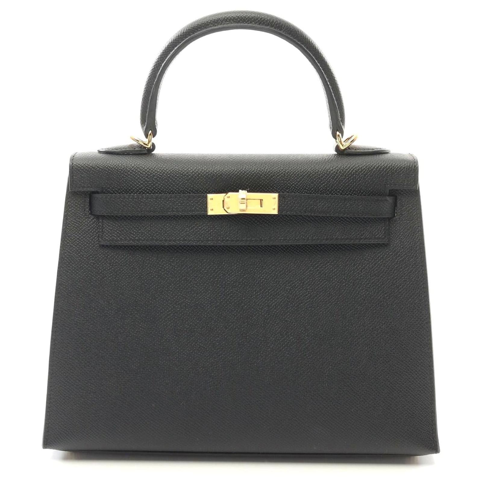 Hermès Hermes Kelly 25 Handbag Black Leather Pony-style calfskin  ref.2316477