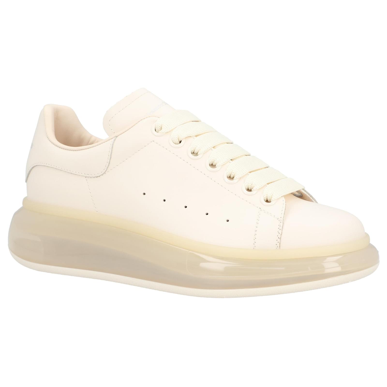 Alexander McQueen Women's Oversized Sneaker 'Larry' in beige Brown Leather Pony-style calfskin  ref.1956776
