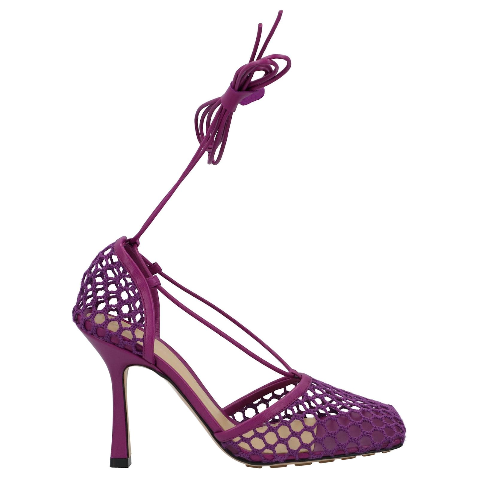 Bottega Veneta Stretch Lace-Up Sandal violet Purple Leather  ref.1423260