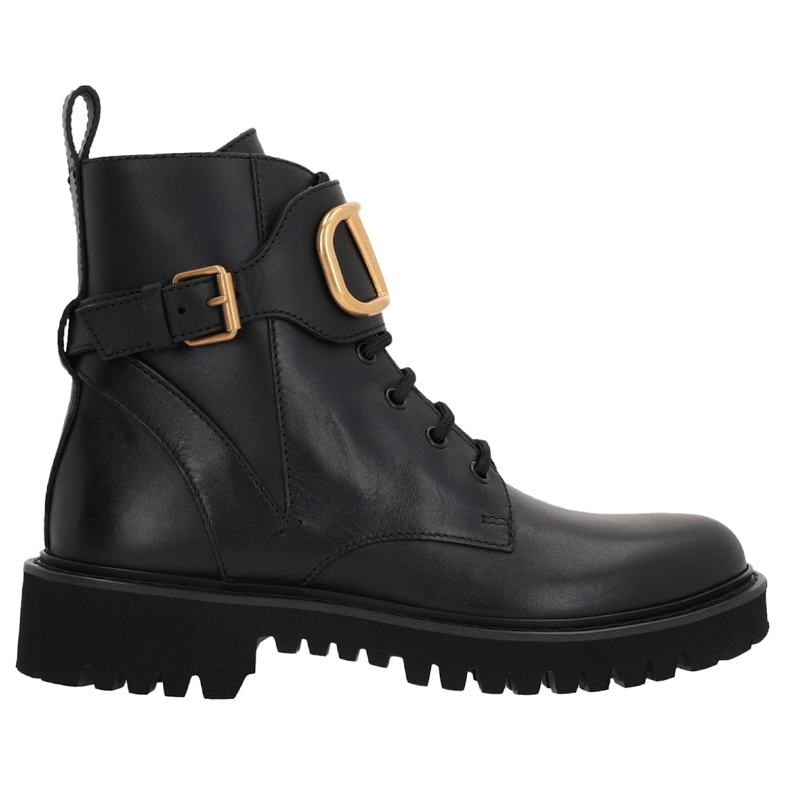Valentino Garavani Vlogo Ankle Boots Black Leather Pony-style calfskin  ref.2313865