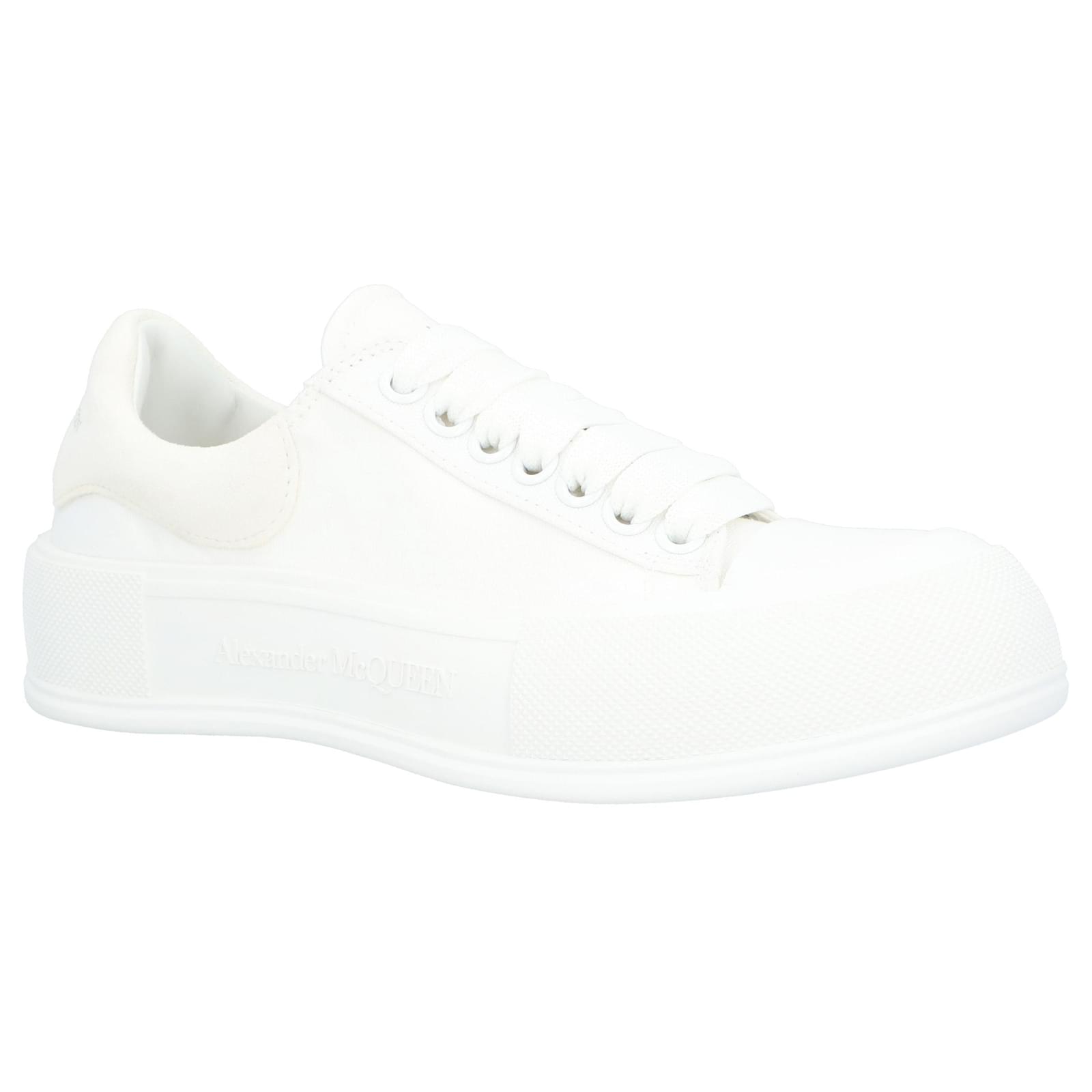 Alexander McQueen Deck Skate Plimsoll Shoes White Cloth  ref.2064666