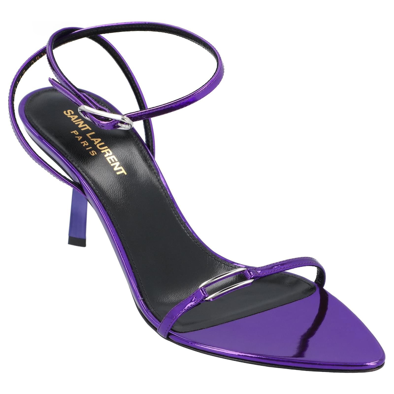 Saint Laurent Kitty Sandal Sandal Purple Leather  ref.2170832