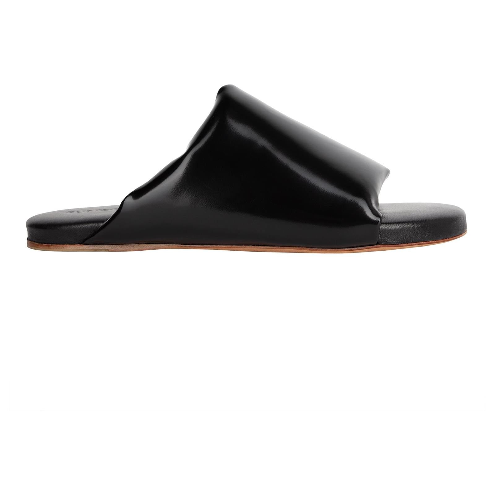 Bottega Veneta Cushion Slides Black Leather Lambskin  ref.1847928