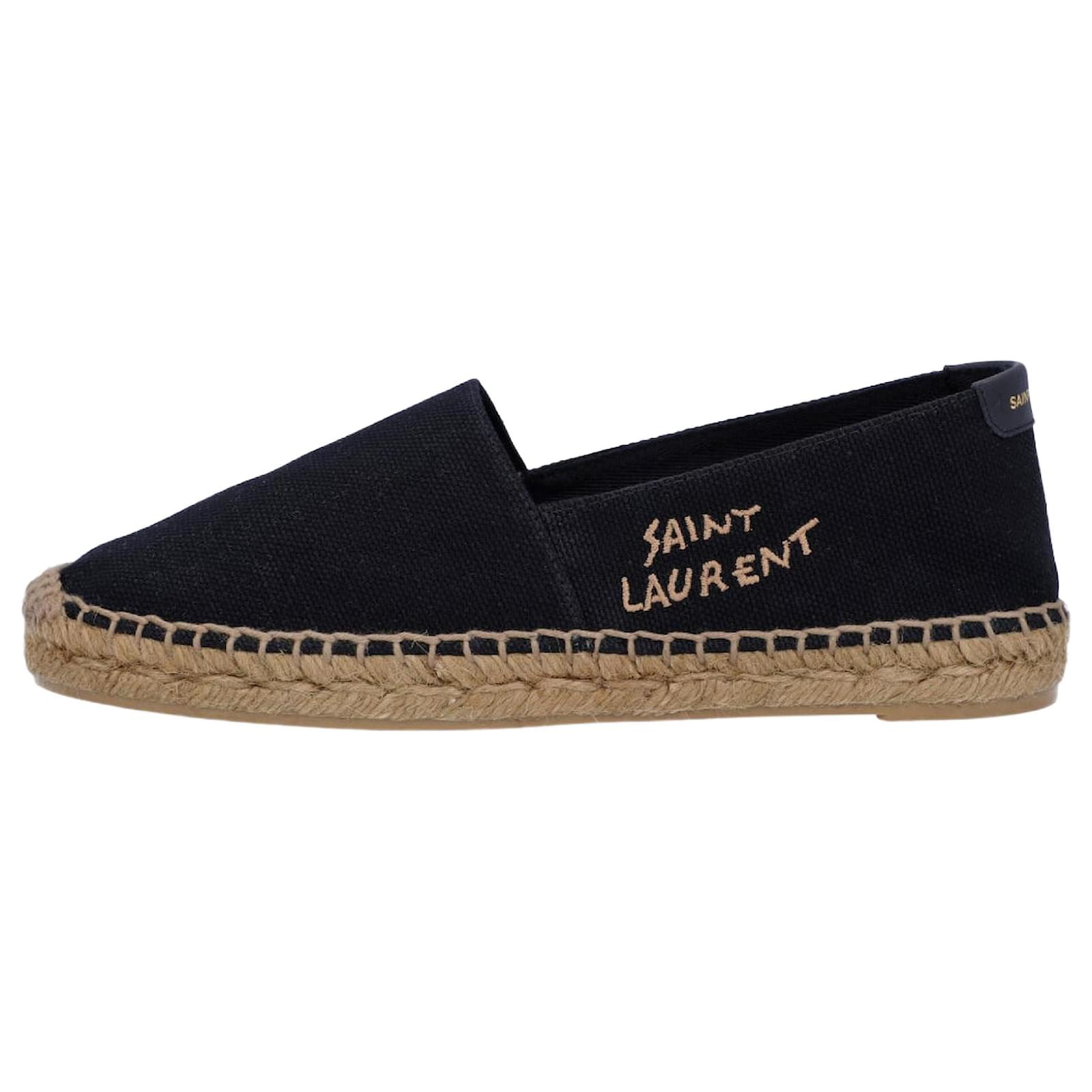 Saint Laurent Embroidered Espadrilles In Canvas Black Cotton  ref.1711261