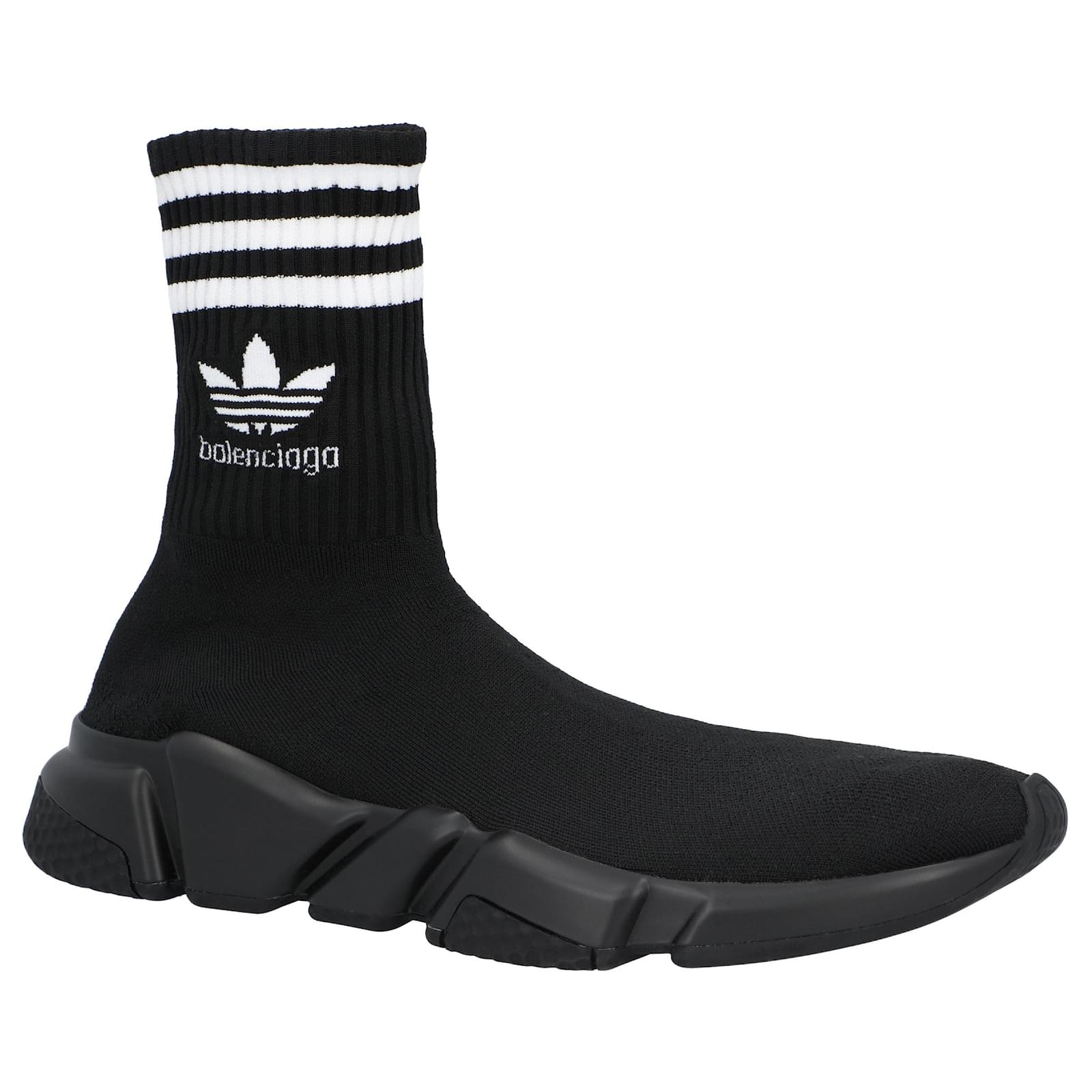 Balenciaga x Adidas Speed Trainer Black Polyester  ref.1608489