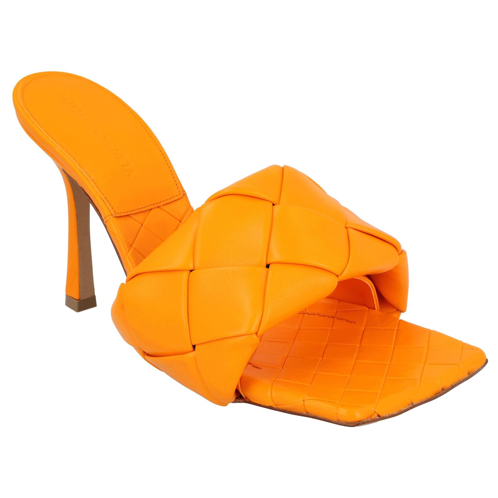 Bottega Veneta Lido Mule orange Leather  ref.1898712