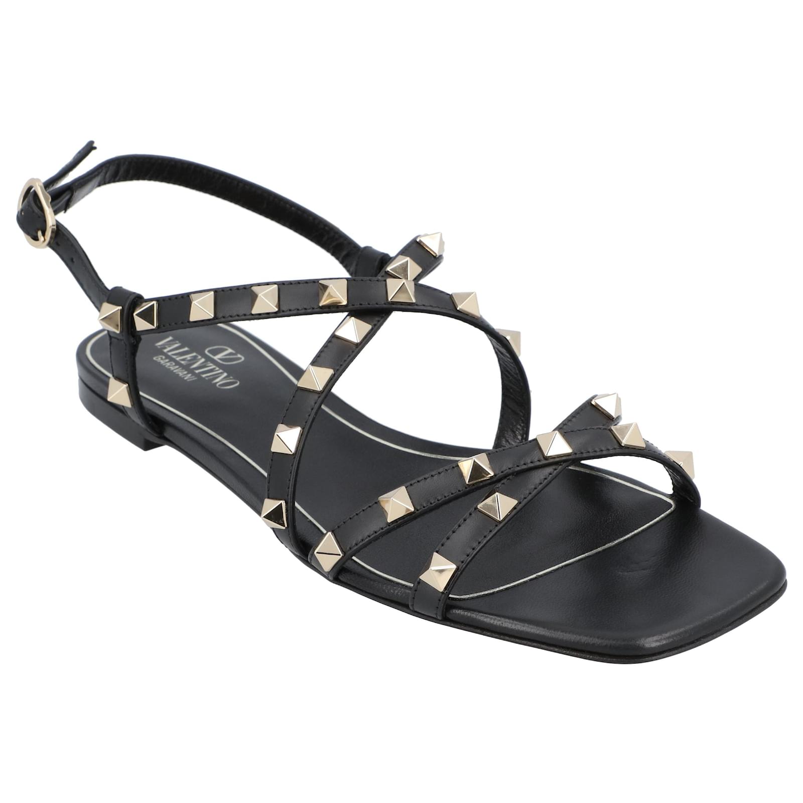 Valentino Garavani Rockstud Sandals Black Plastic  ref.2204775