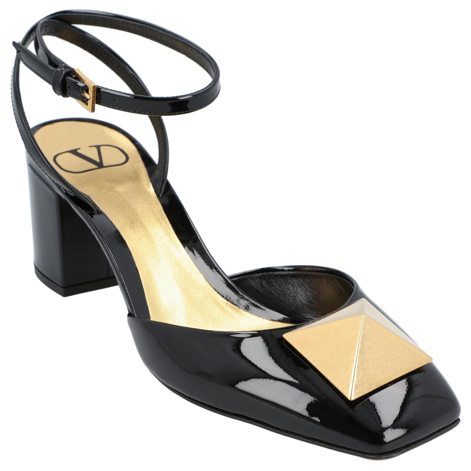 Valentino Garavani Valentino One Stud Pump Black Leather  ref.2204397
