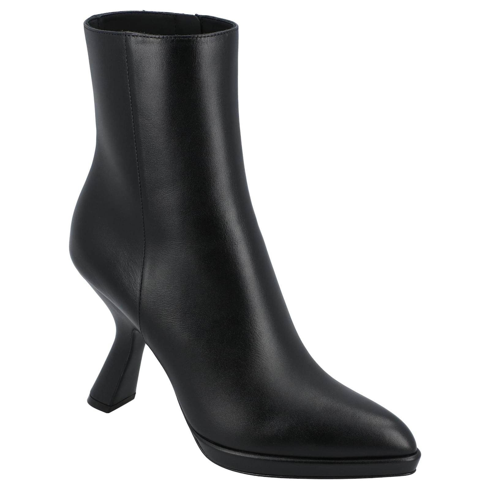Dior D-fiction Ankle Boots Black Leather Pony-style calfskin  ref.2229152