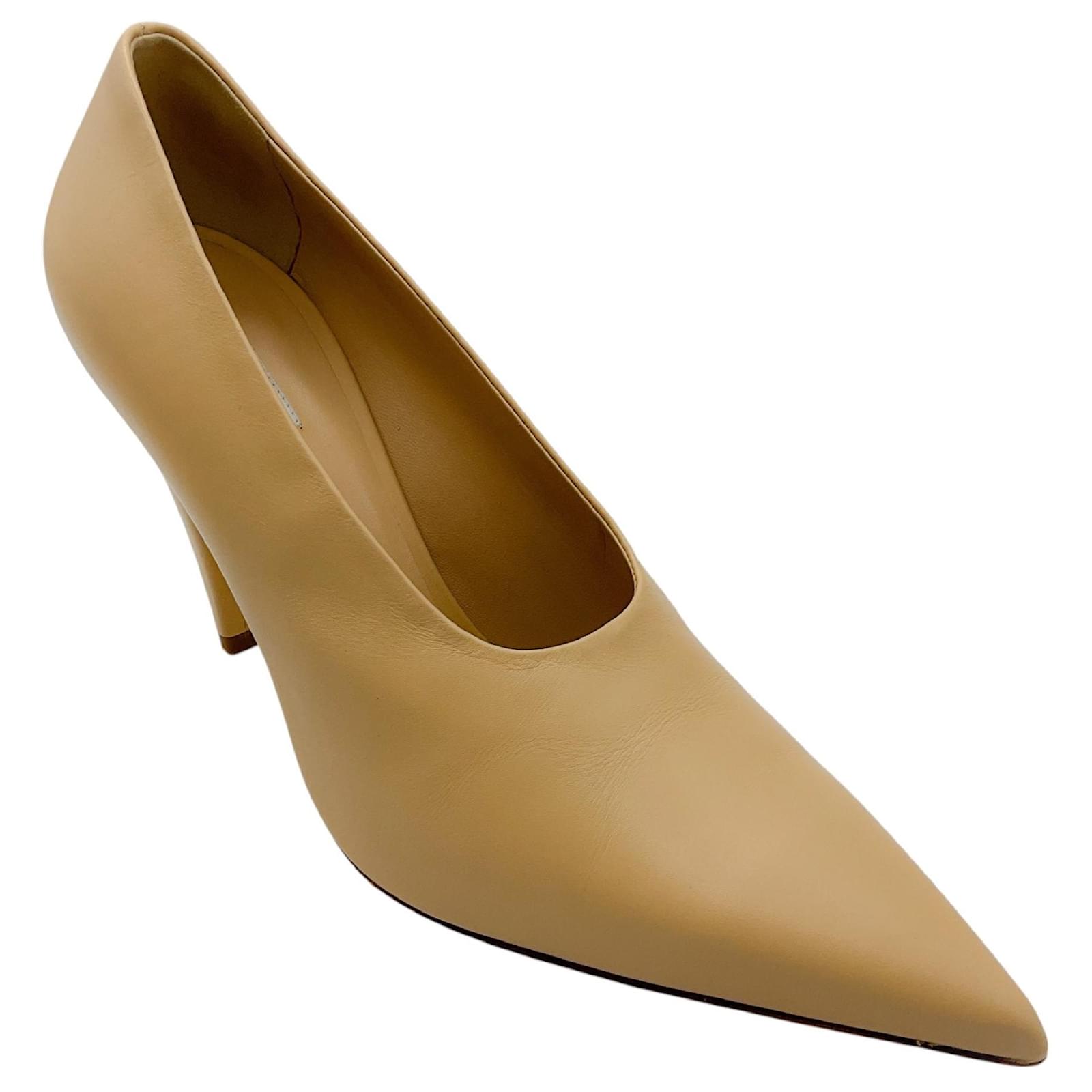 Max Mara Beige Pointed Toe Leather Pumps  ref.2312673