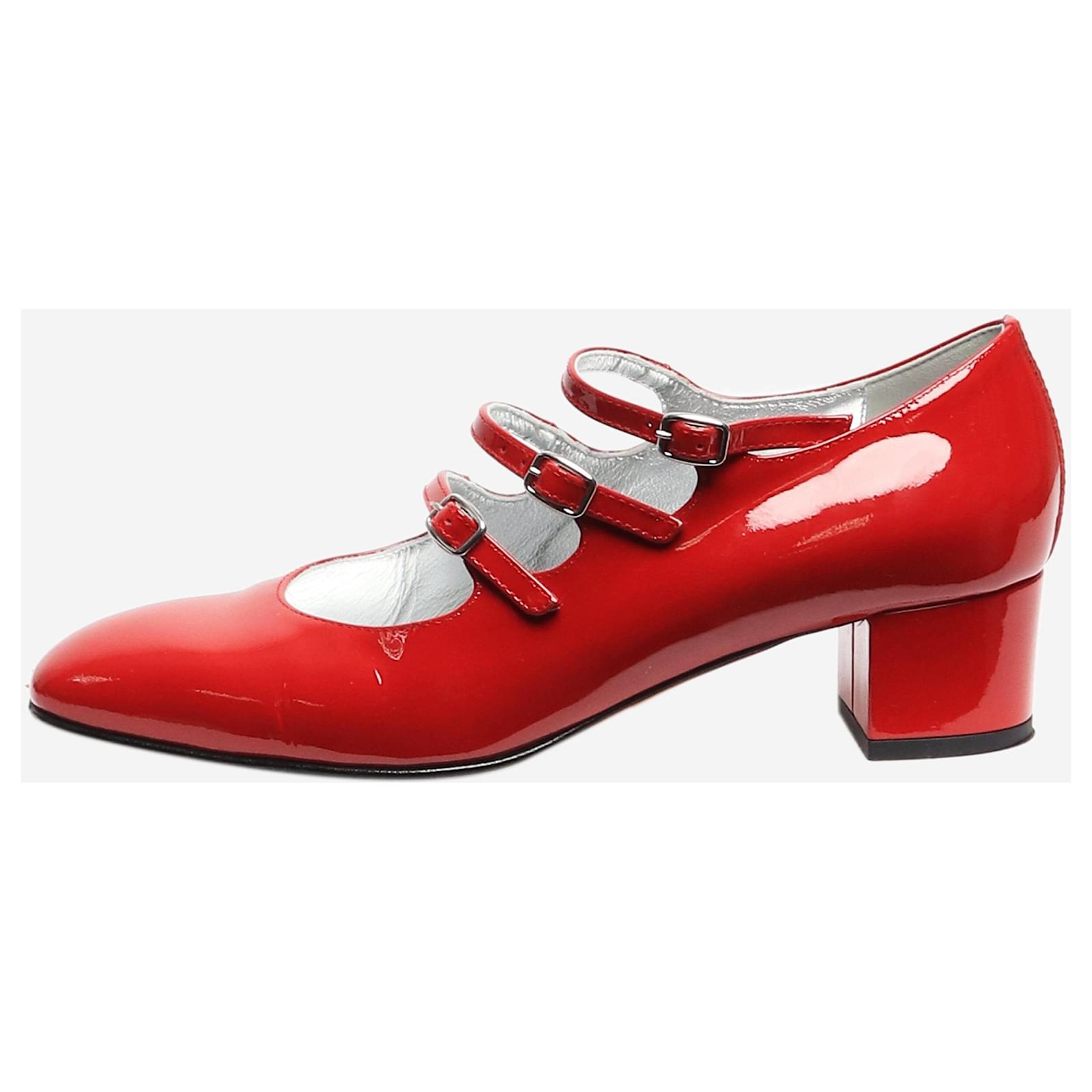 Carel Red Kina patent Mary Jane pumps - size EU 38 Leather  ref.2305222