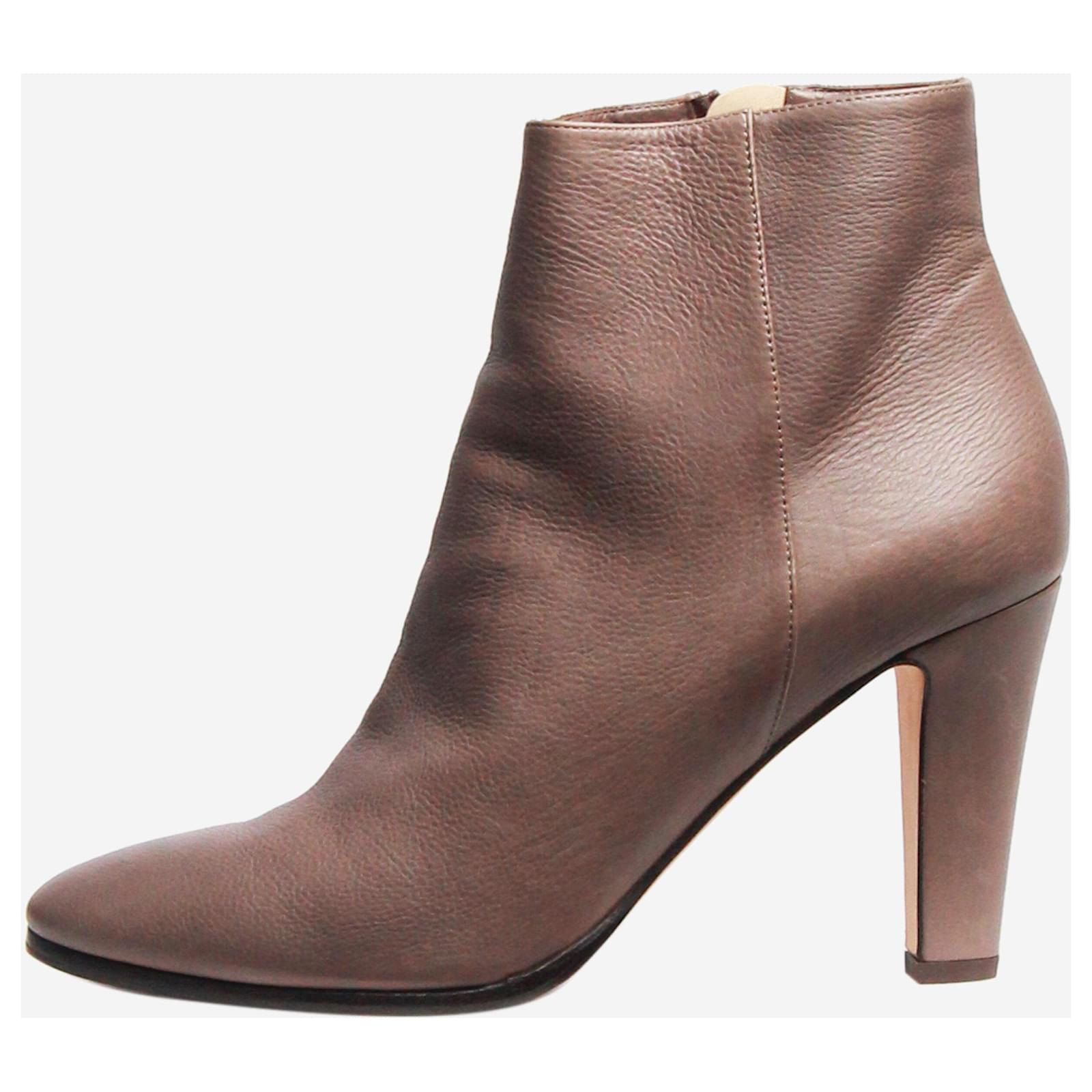 Jimmy Choo Brown leather ankle boots - size EU 38  ref.1682316