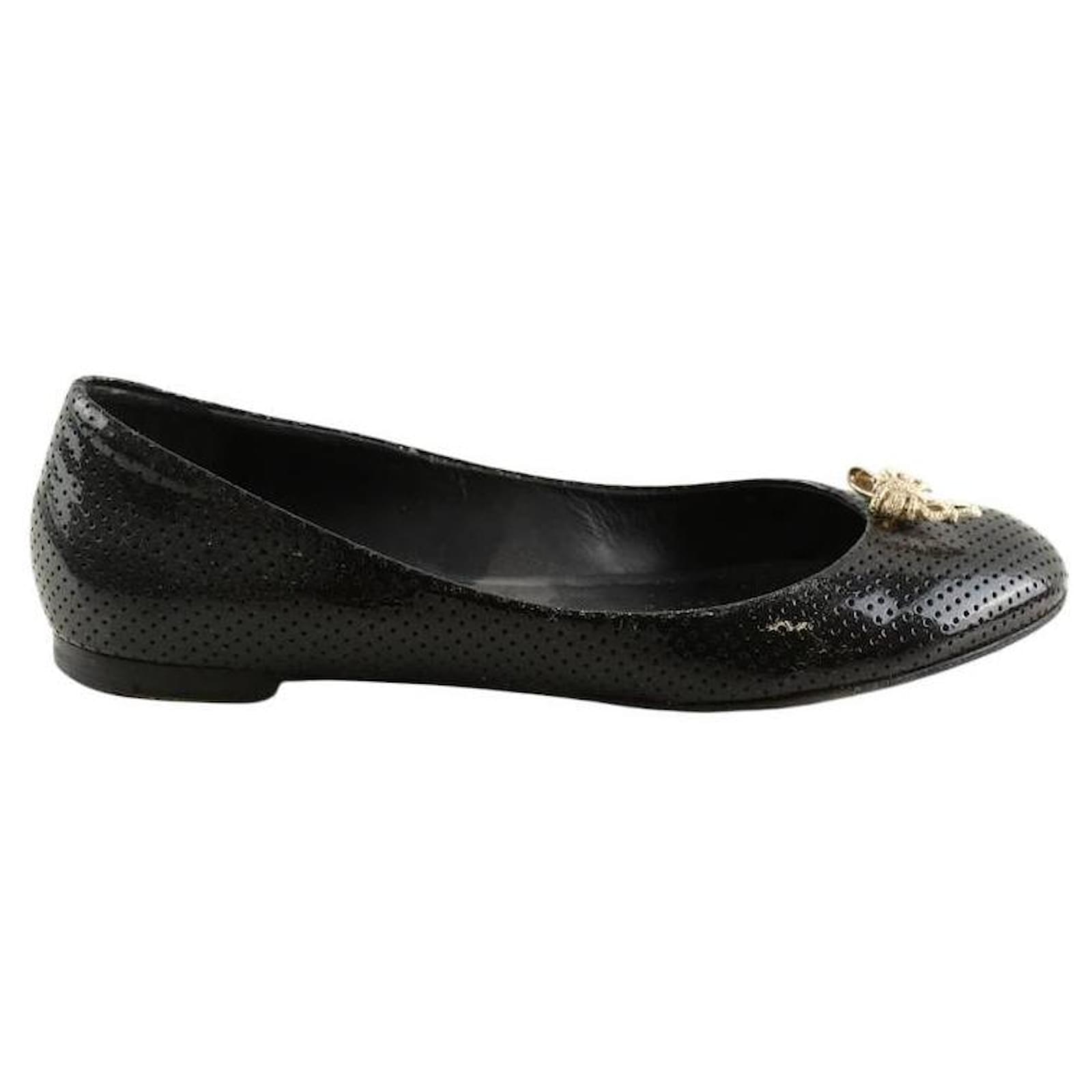 Chanel Leather ballerinas Black  ref.2300042