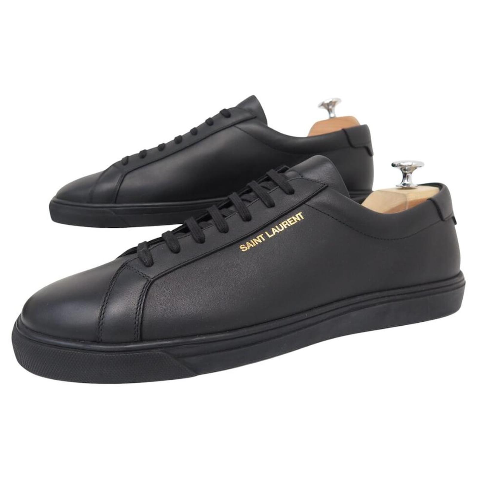 NINE SAINT LAURENT ANDY BROOKLYN 596057 44 LEATHER SNEAKERS Black  ref.2236153