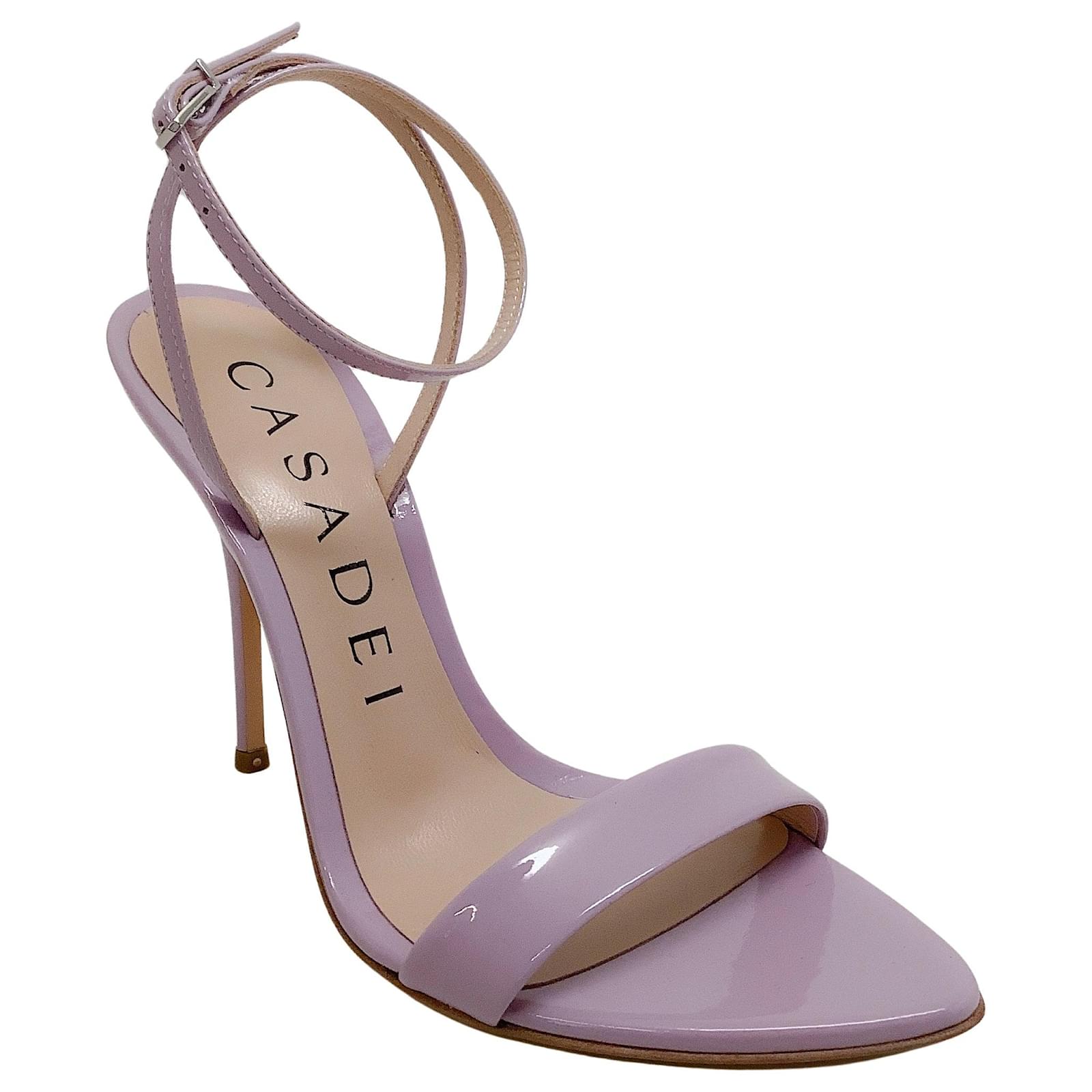 Casadei Wisteria Patent Leather Tiffany Sandal Purple  ref.2297338