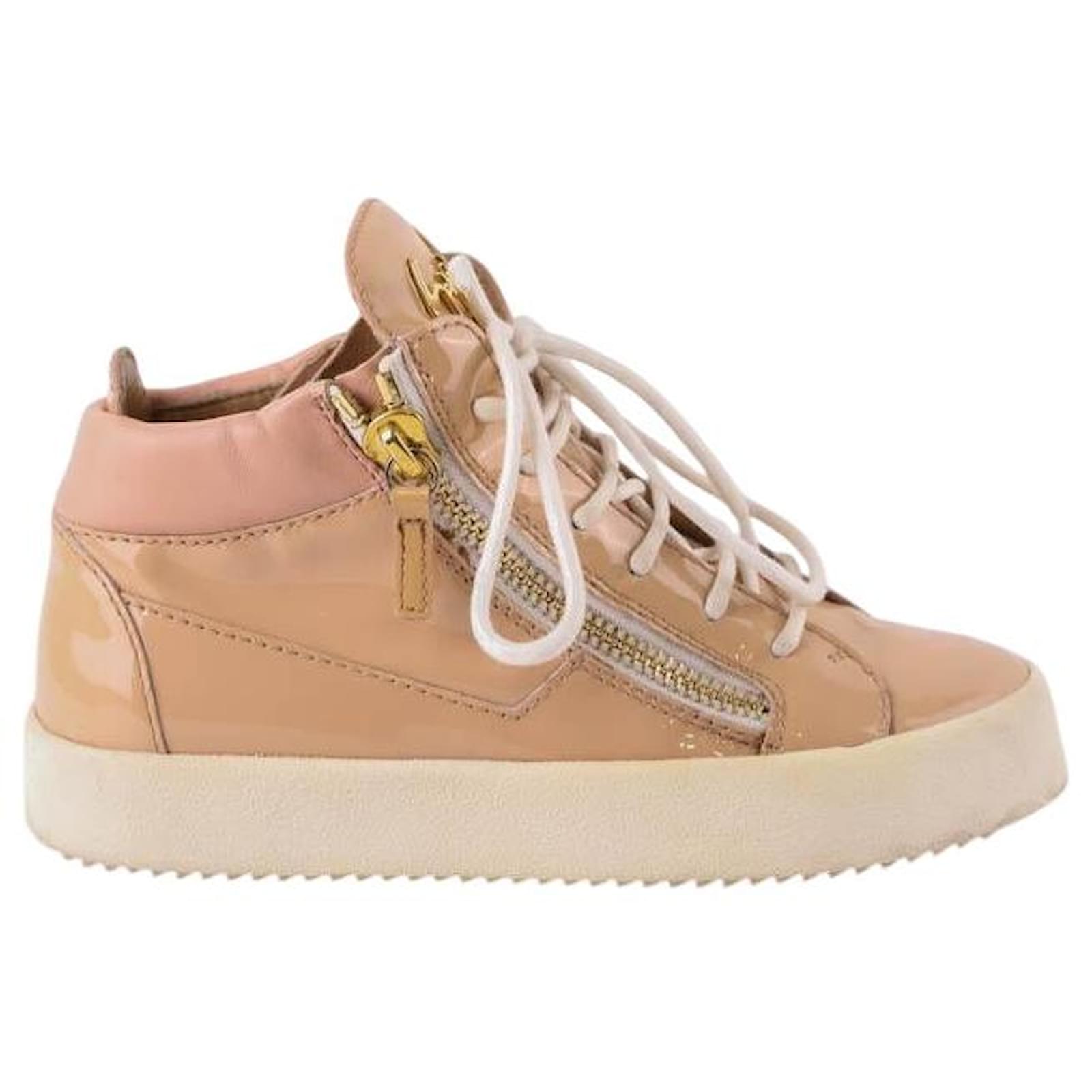 Giuseppe Zanotti Patent leather sneakers Beige  ref.1816745