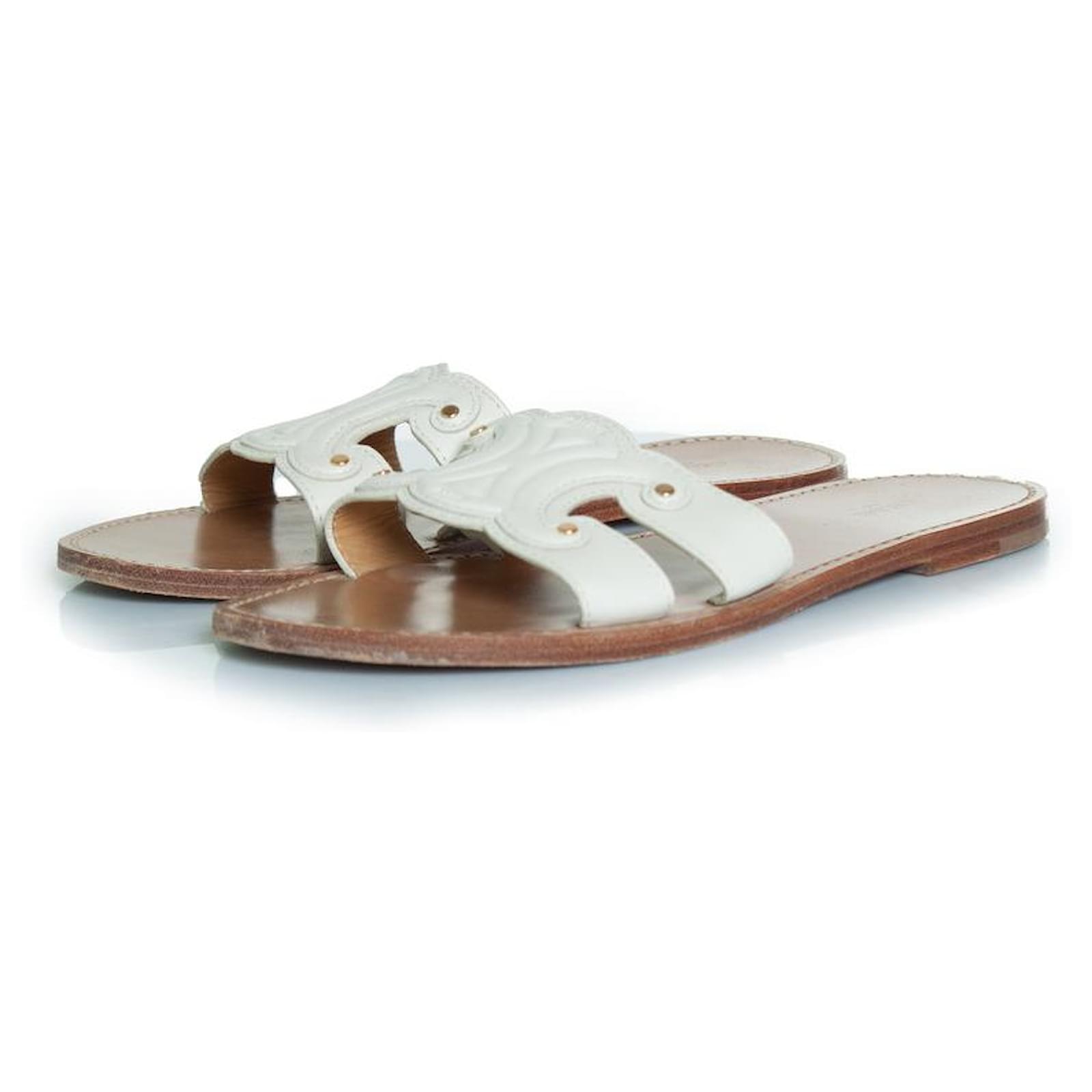 Autre Marque Celine, triumph mule in white calfskin leather  ref.2318860