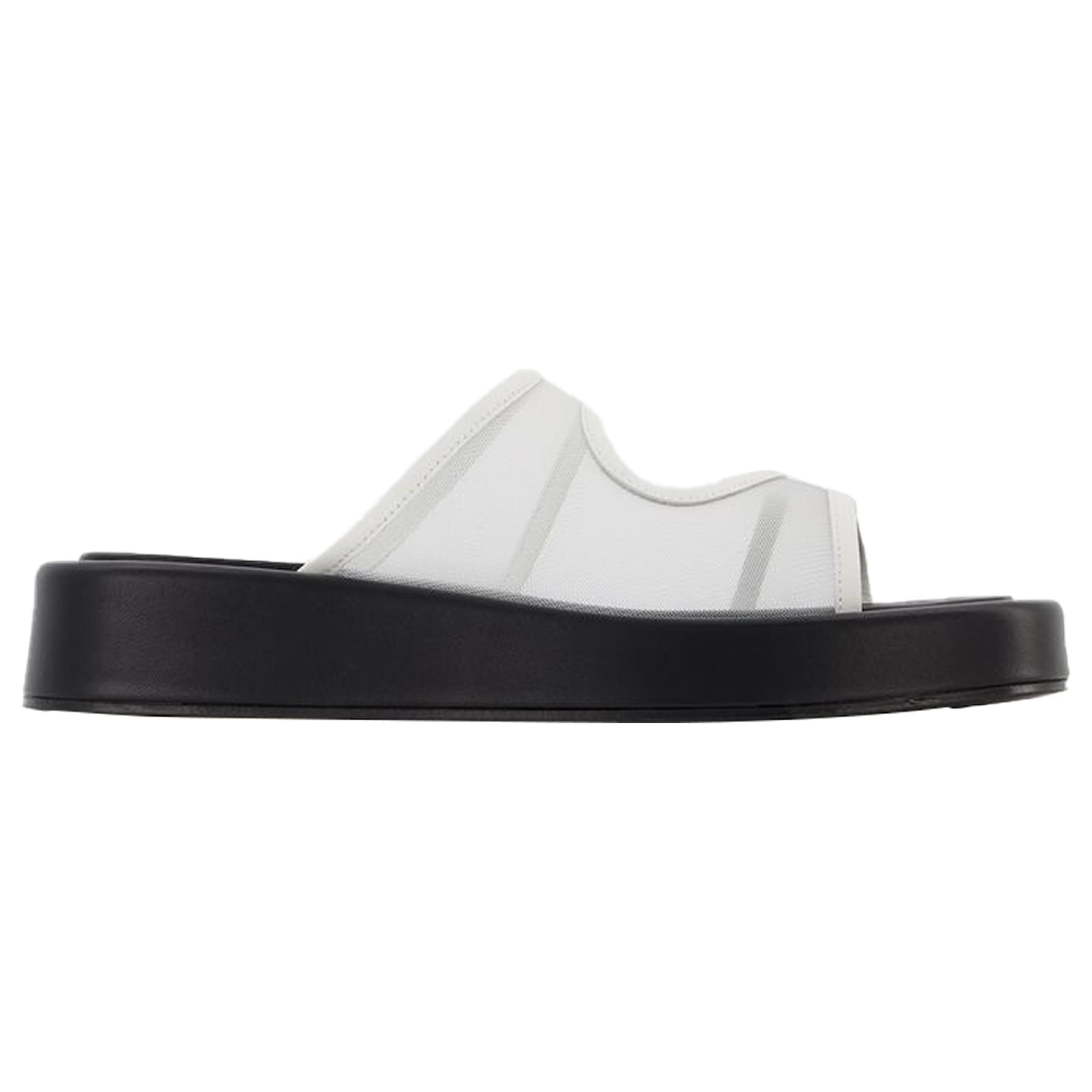 Autre Marque Gemini Slides - Elleme - White/Black - Leather  ref.2310516