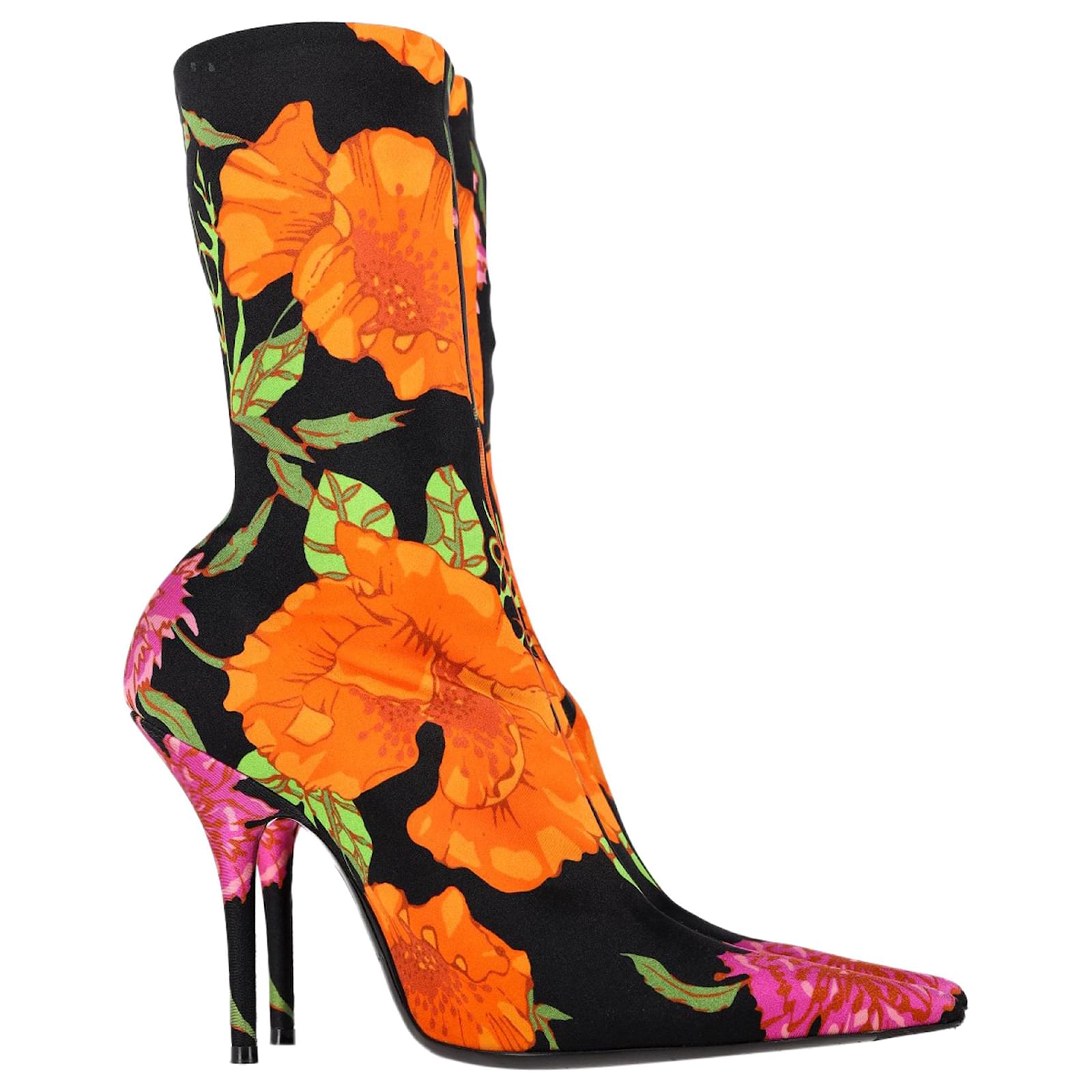 Balenciaga Floral Printed Sock Boots in Multicolor Neoprene Multiple colors Synthetic  ref.2296138