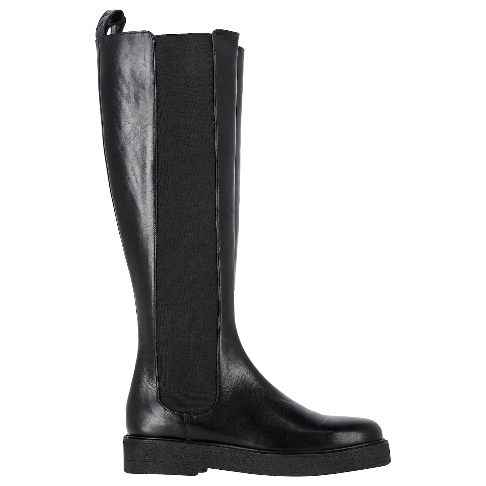 Staud Palamino Chelsea Knee-High Boots in Black Leather  ref.2295763