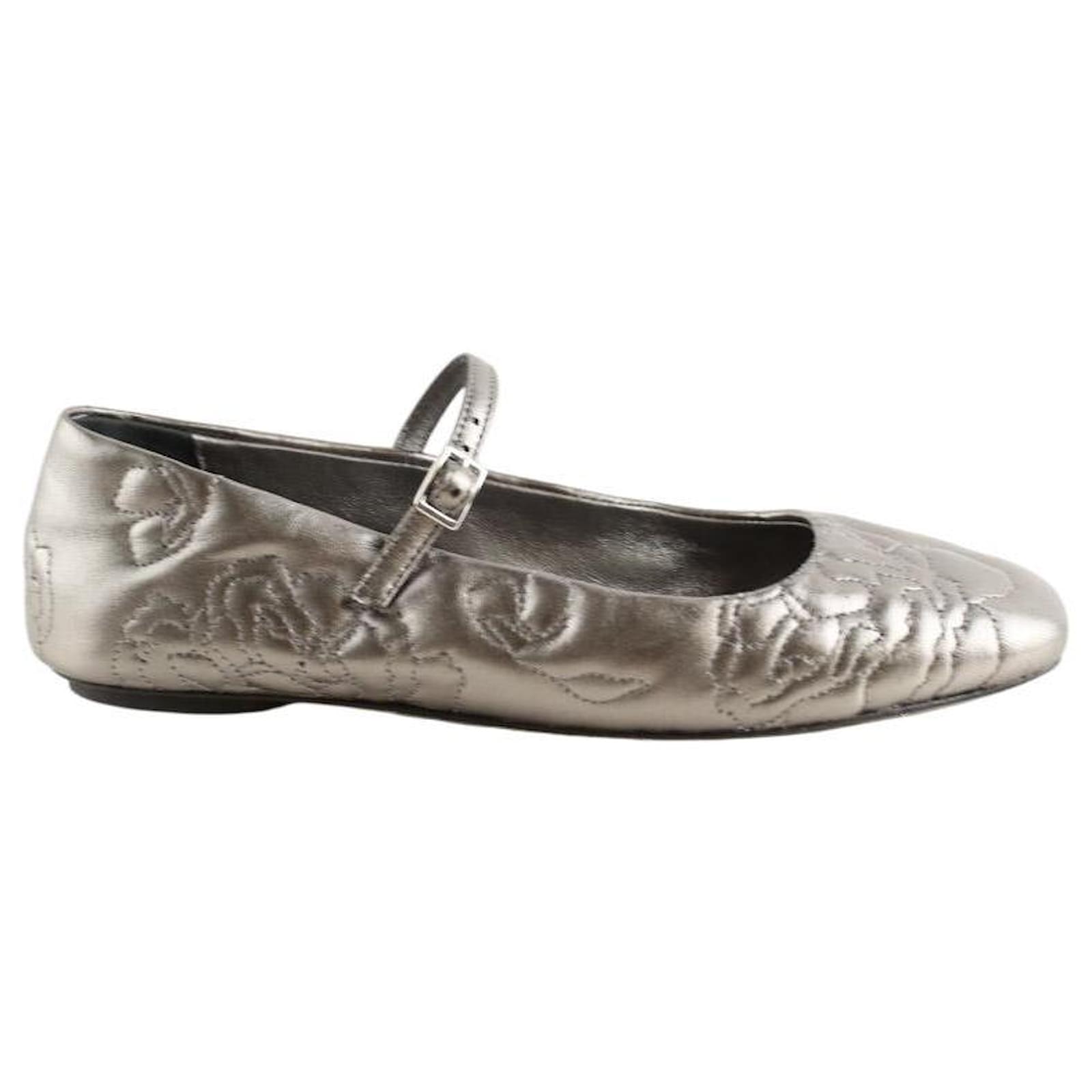Max & Co Leather ballerinas Silvery  ref.2294647