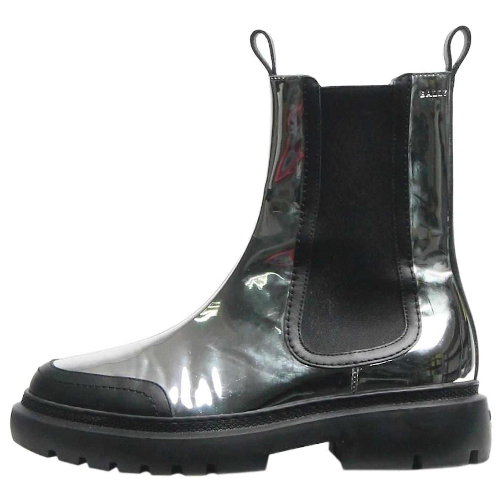 Bally Silver mirrored Chelsea boots - size EU 38 Silvery Leather  ref.1723158