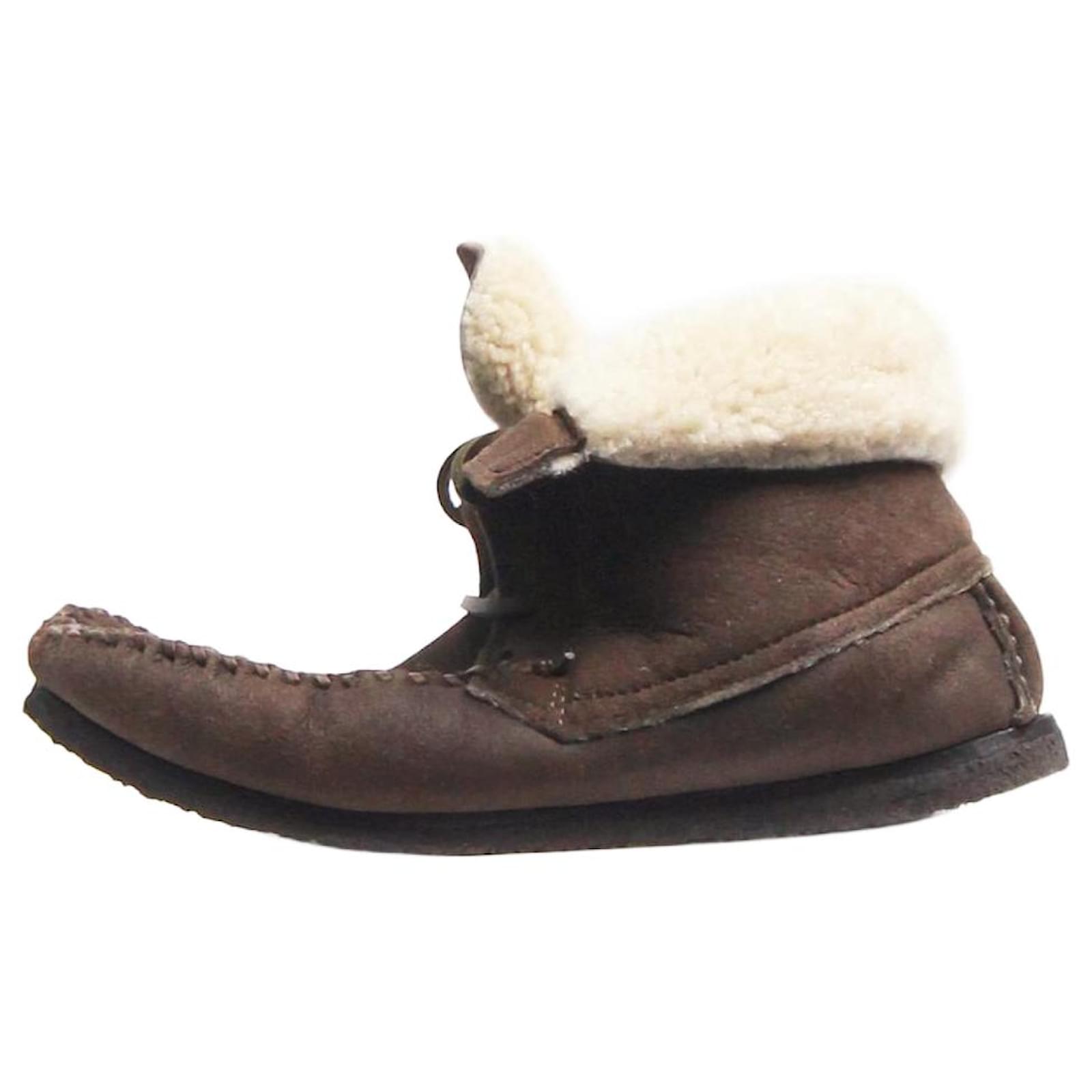 Isabel Marant Etoile Green shearling boots - size EU 38 (UK 5) Leather  ref.1843603
