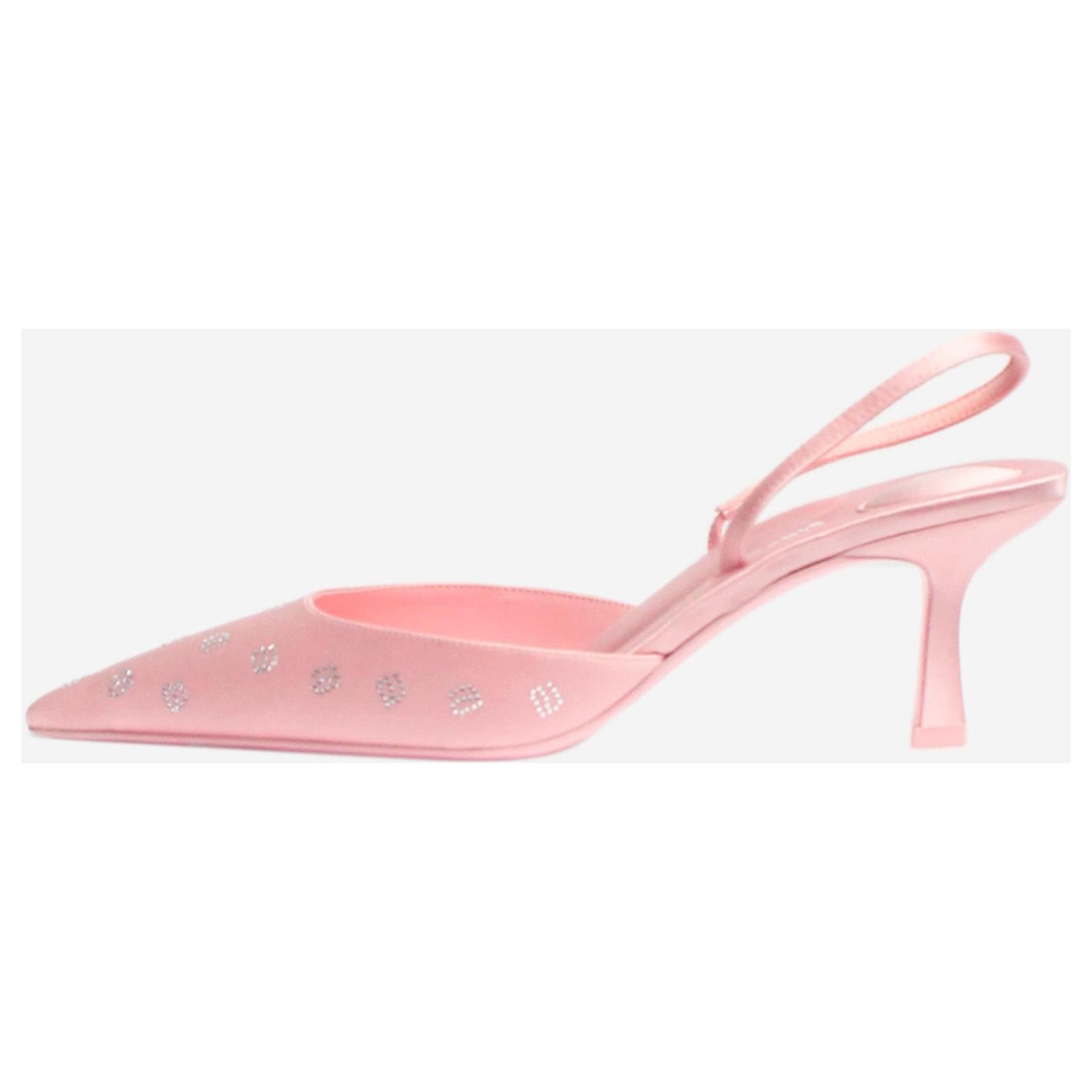 Alexander Wang Pink Delphine 65 Slingback Mules - size EU 38 Satin  ref.1933540
