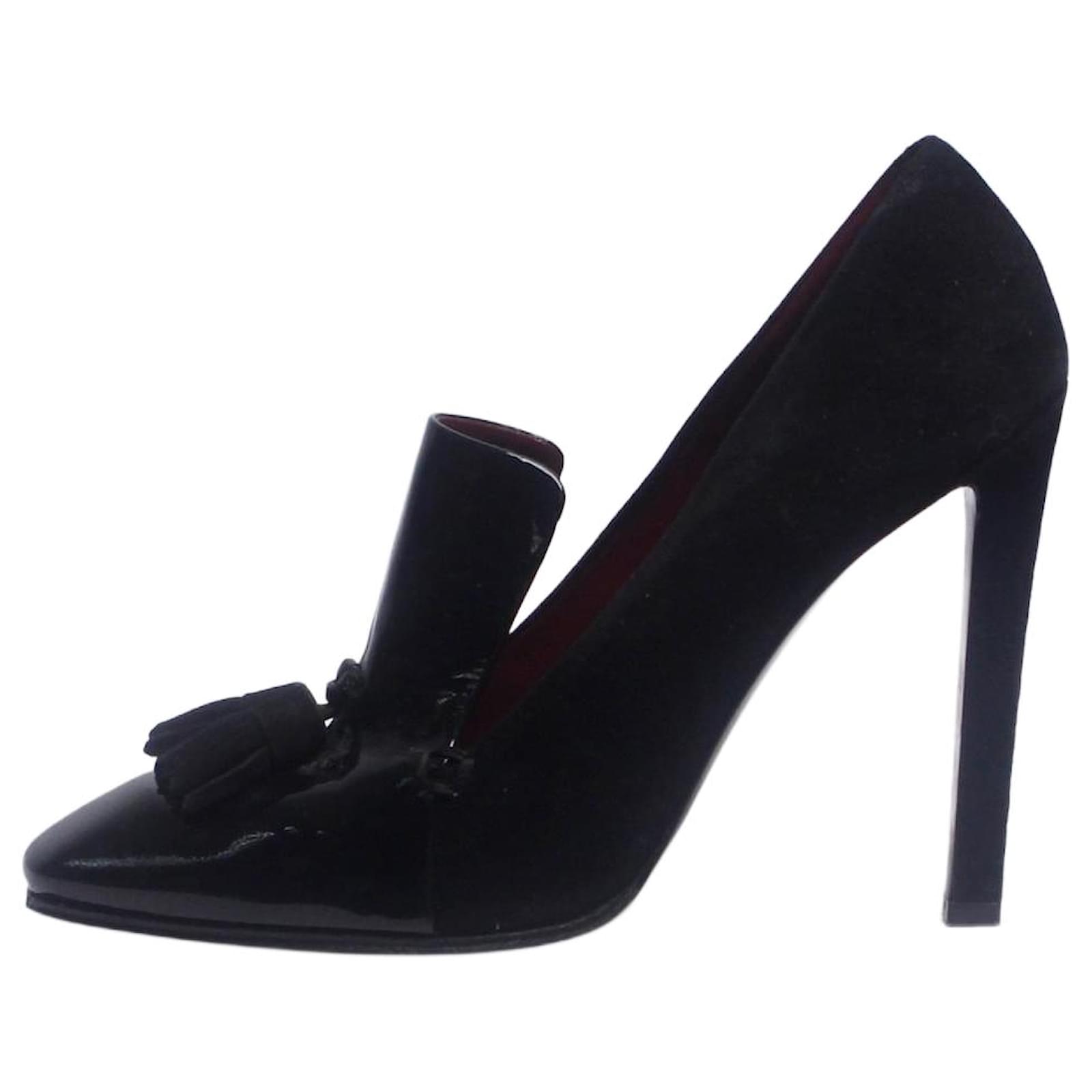 Céline Black patent and suede tassel loafer pumps - size EU 40  ref.2292452