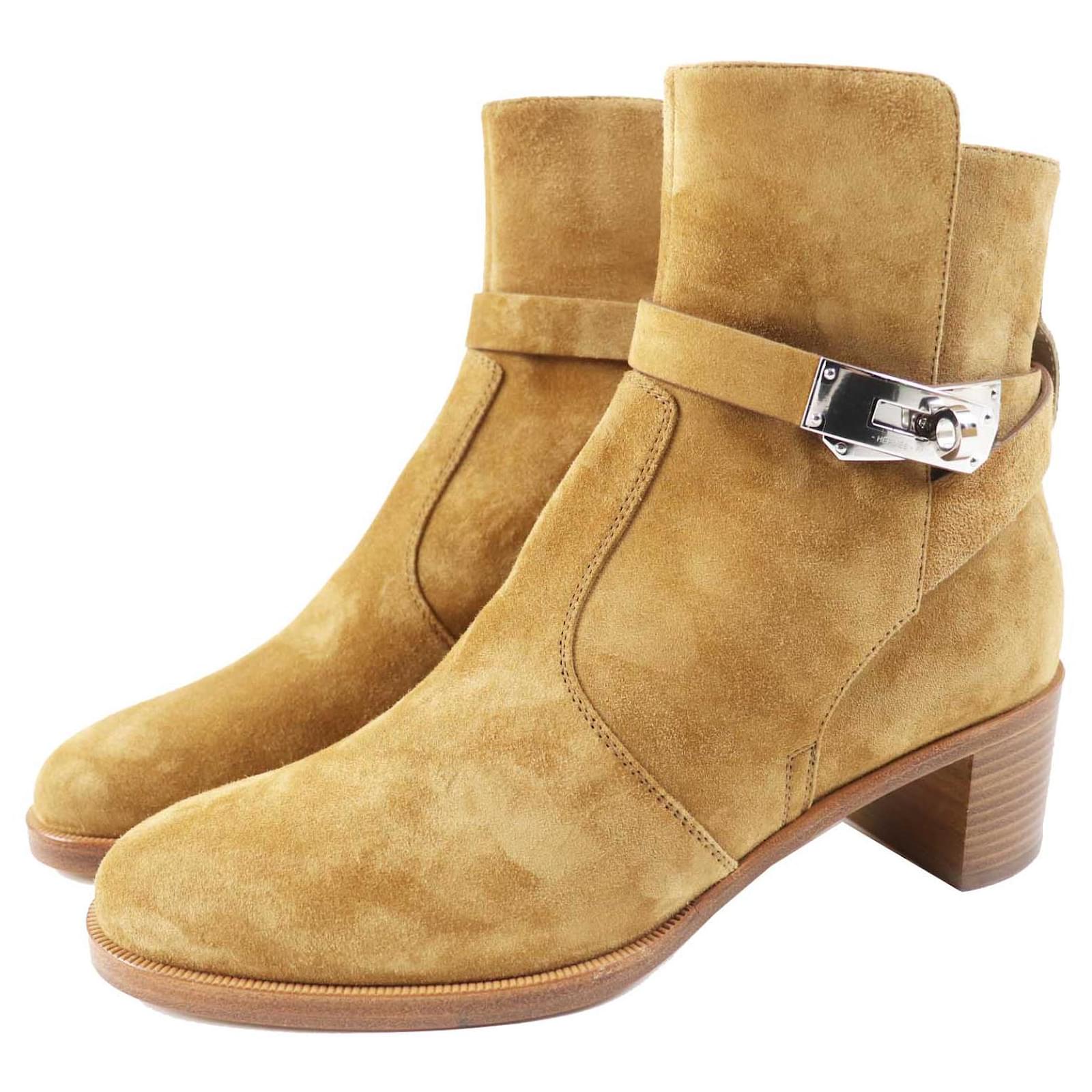 Hermès Hermes Suede Short Boots Brown 35.5 Women  ref.1705646