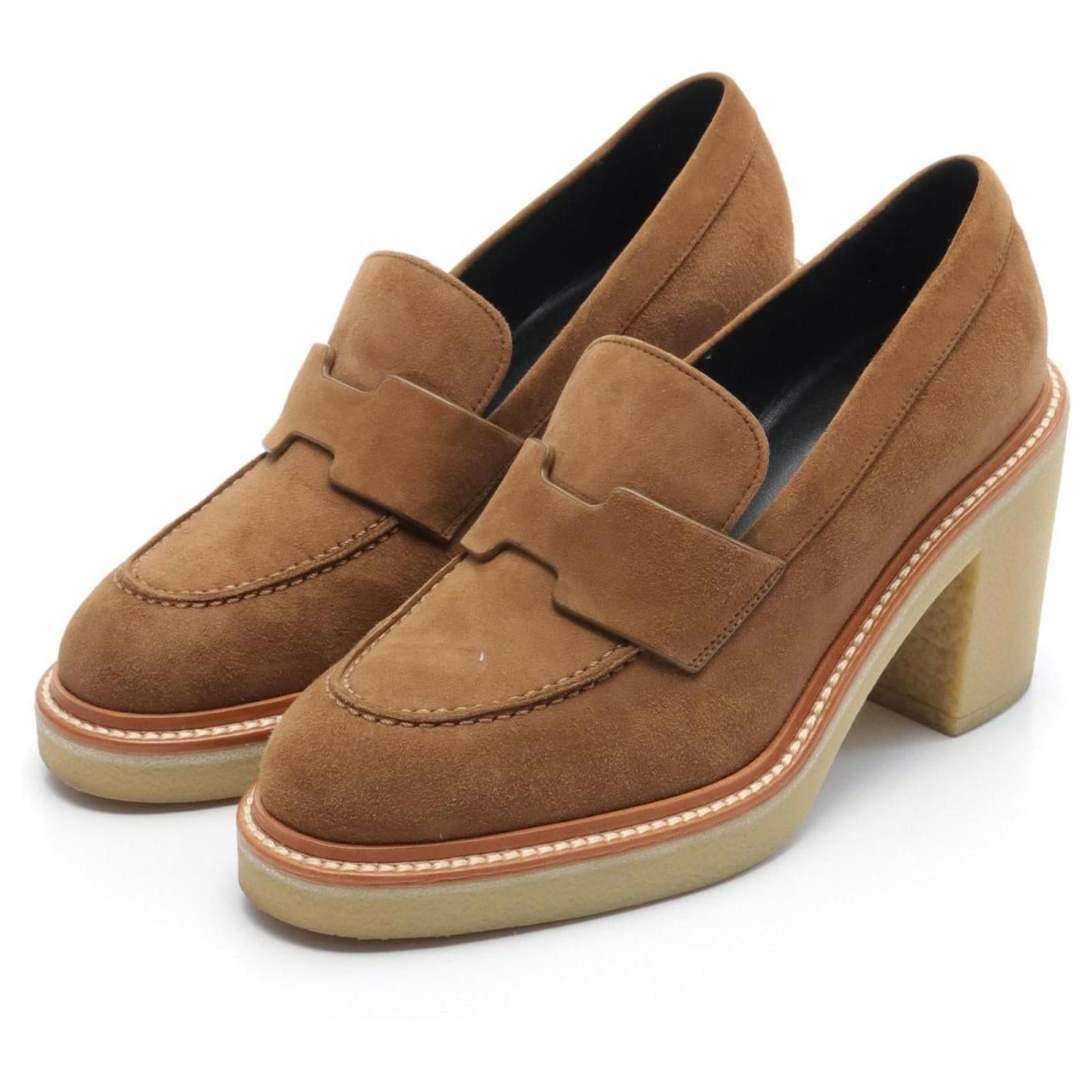 Hermès Hermes Loafer Suede Pumps Brown  ref.1686512