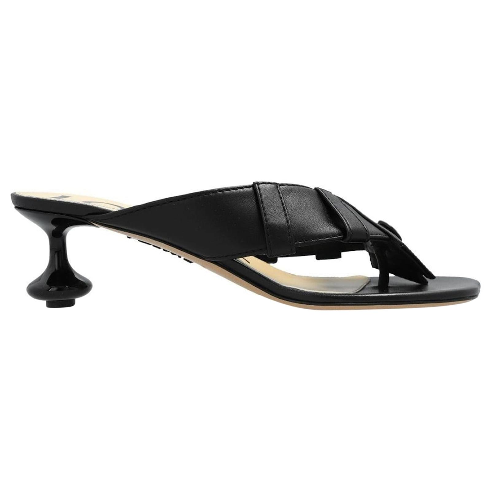 Loewe Toy Panta 45MM Leather Sandals Black  ref.2326765