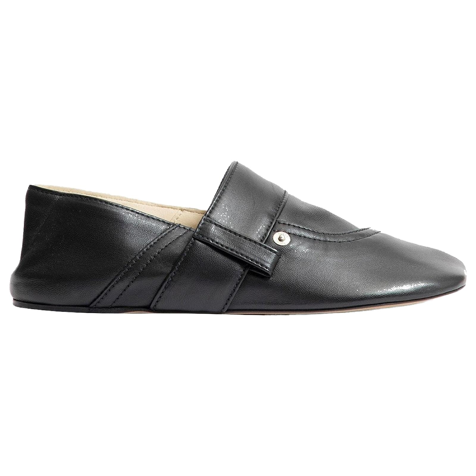 Loewe Toy Pocket Leather Slippers Black Pony-style calfskin  ref.2326762