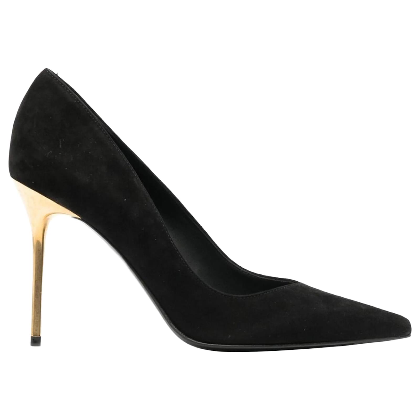 Balmain Suede Pumps Black Leather  ref.2326438