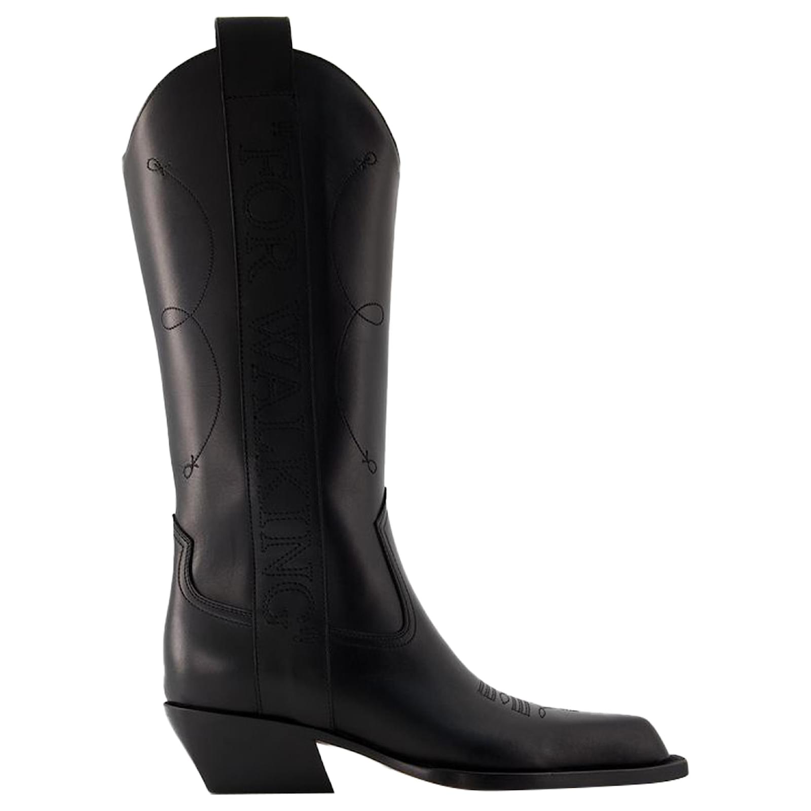 For Walking Boots - Off White - Leather - Black  ref.2326253