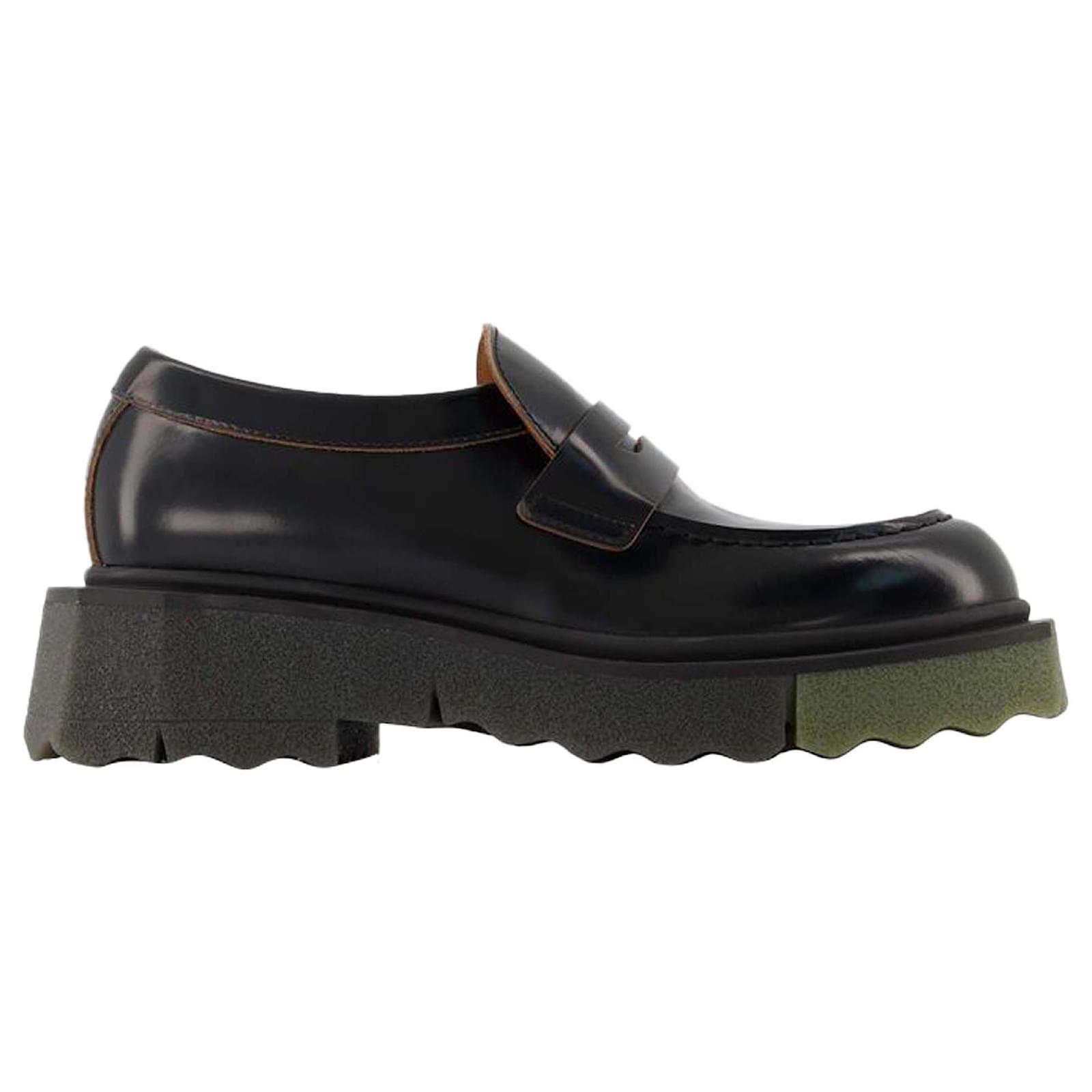Sponge Loafer Ankle Boots - Off White - Black/Militaire - Leather Pony-style calfskin  ref.2326082
