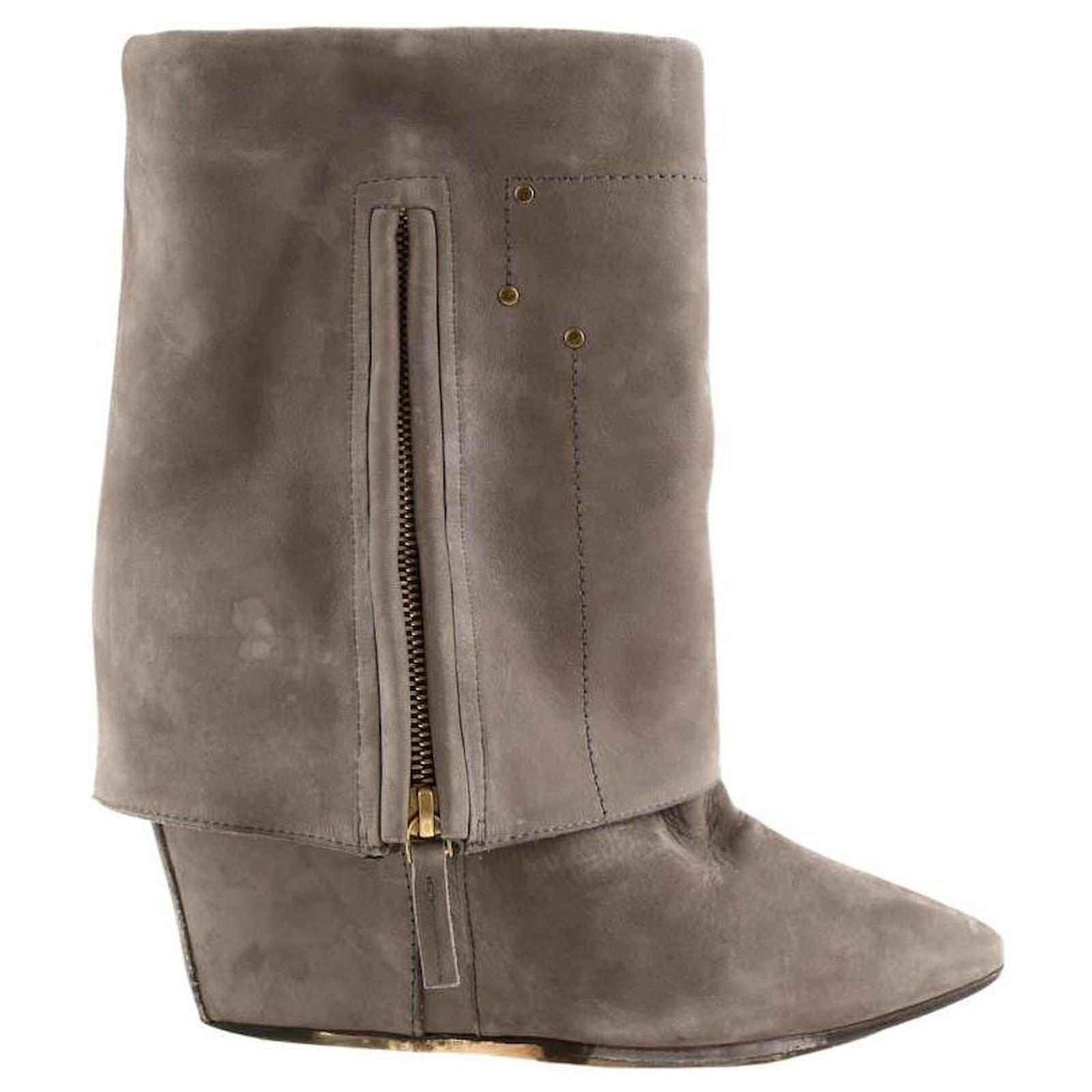 Jerome Dreyfuss Suede boots Grey Deerskin  ref.2325711
