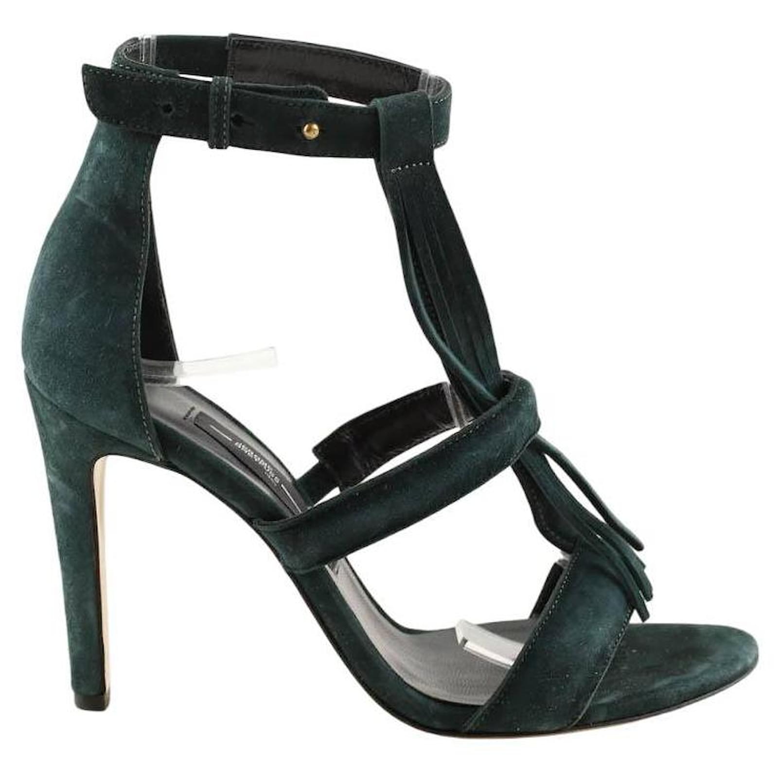 Jerome Dreyfuss Suede heels Green Deerskin  ref.2325708
